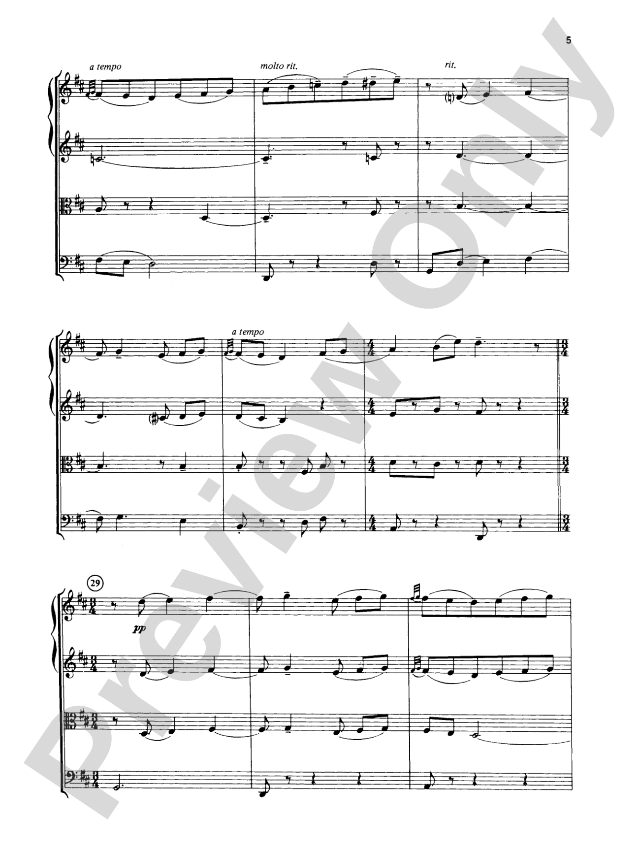 Great Classical Themes: String Quartet Full Score & Parts