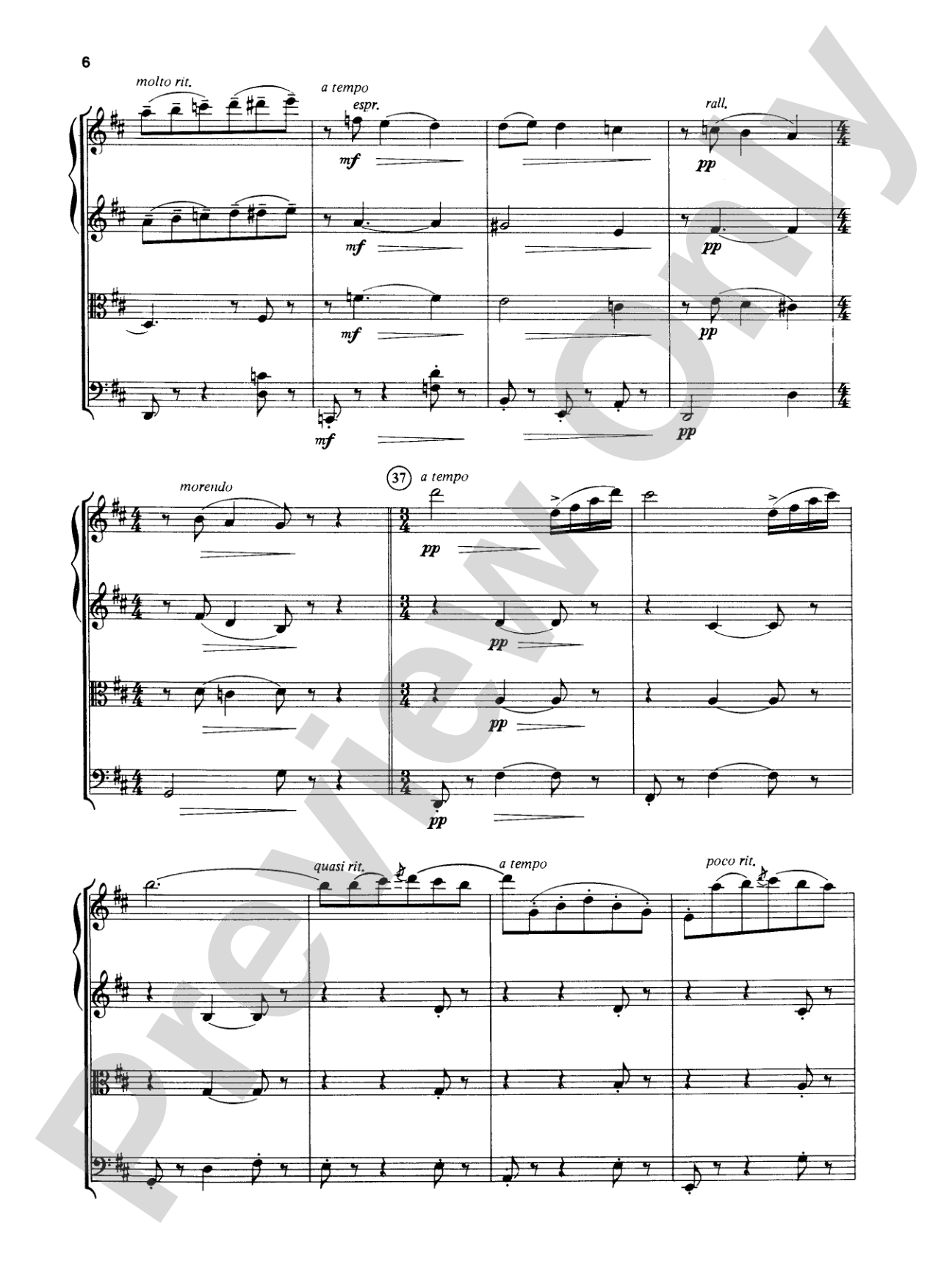 Great Classical Themes: String Quartet Full Score & Parts