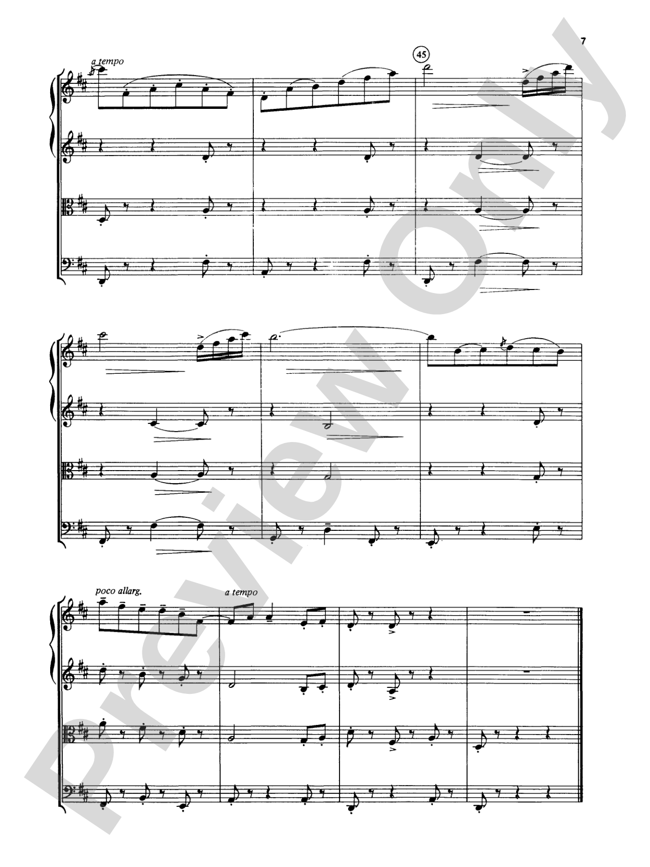 Great Classical Themes: String Quartet Full Score & Parts