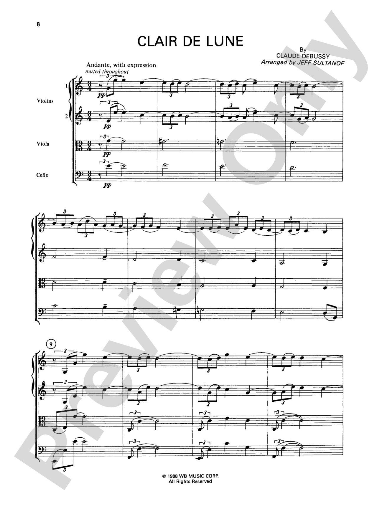 Great Classical Themes: String Quartet Full Score & Parts