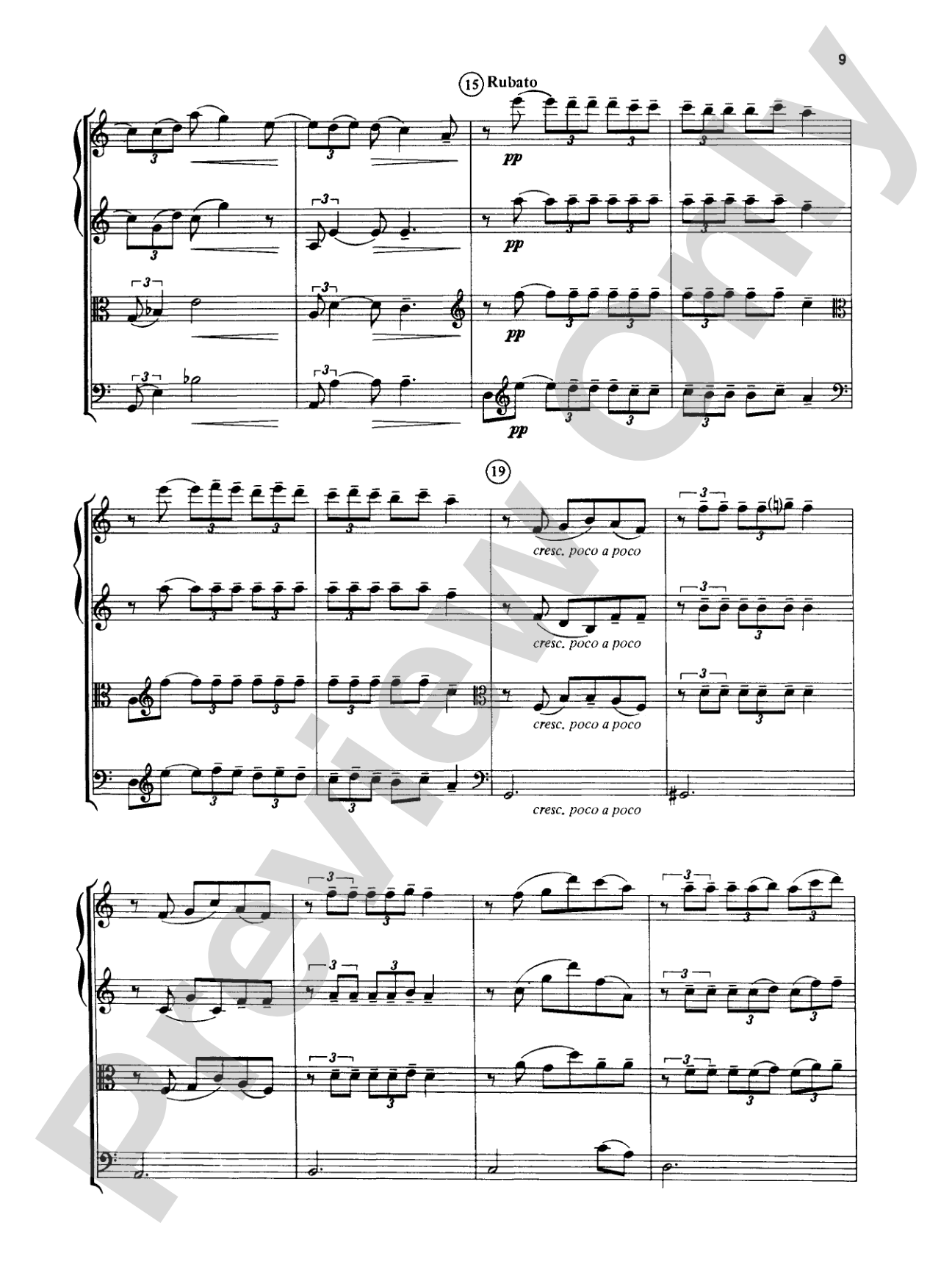 Great Classical Themes: String Quartet Full Score & Parts