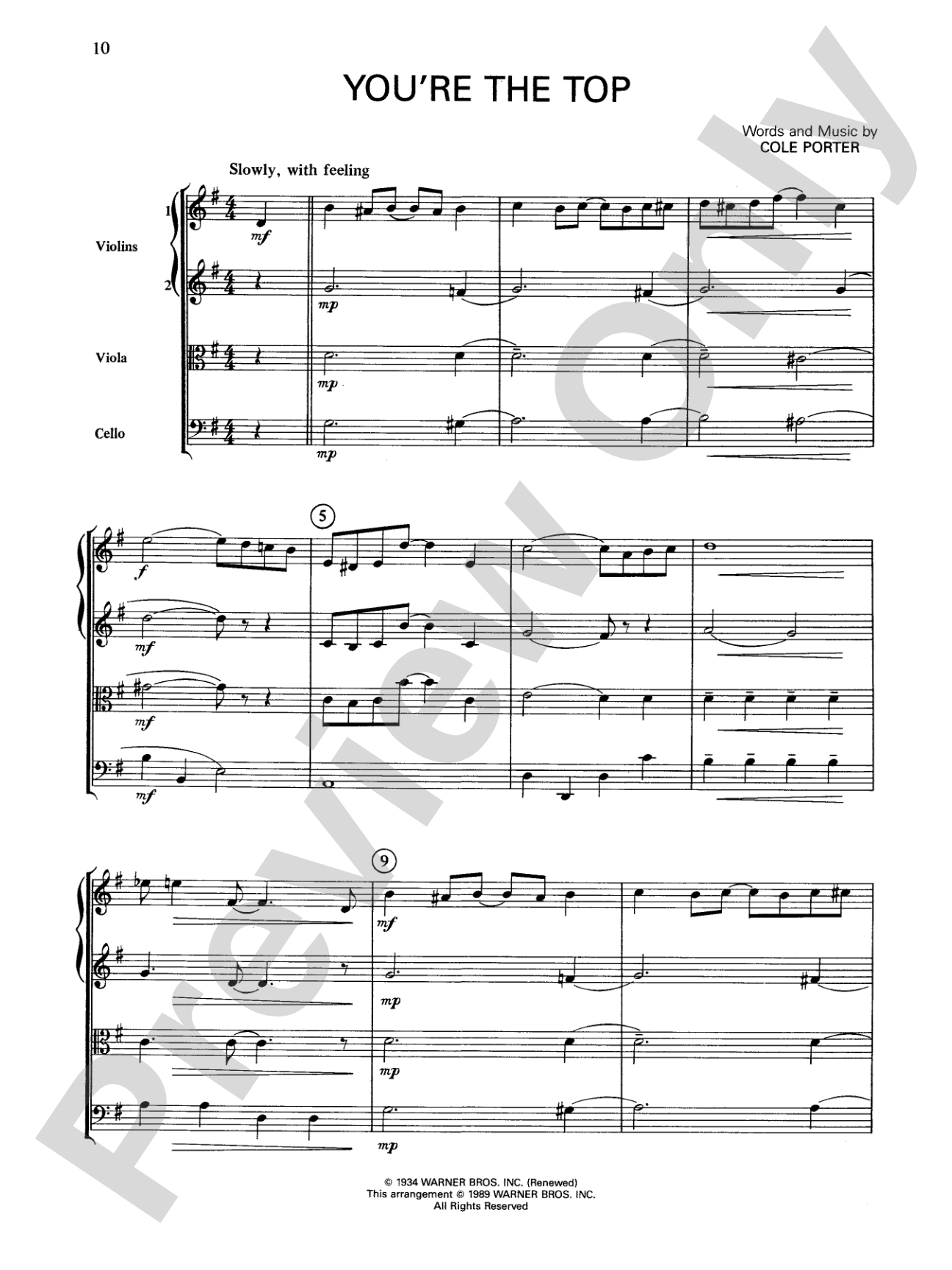 Cole Porter (Classic String Quartets): String Quartet