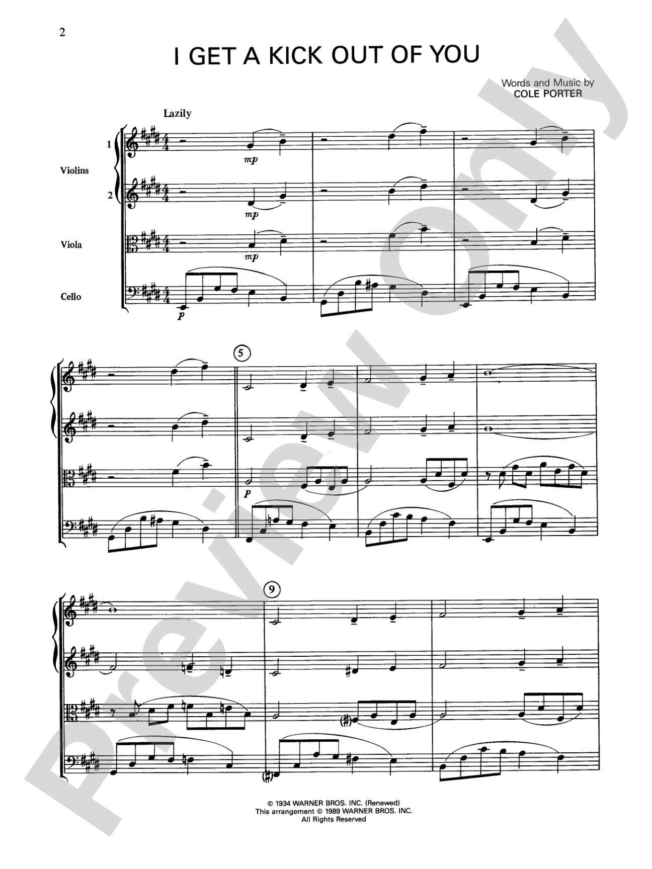 Cole Porter (Classic String Quartets): String Quartet