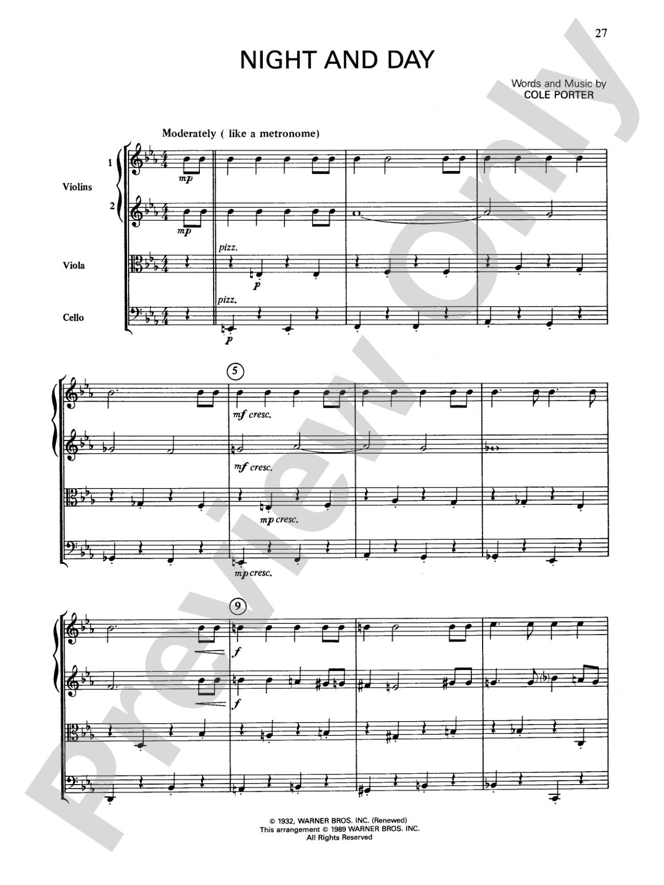 Cole Porter (Classic String Quartets): String Quartet