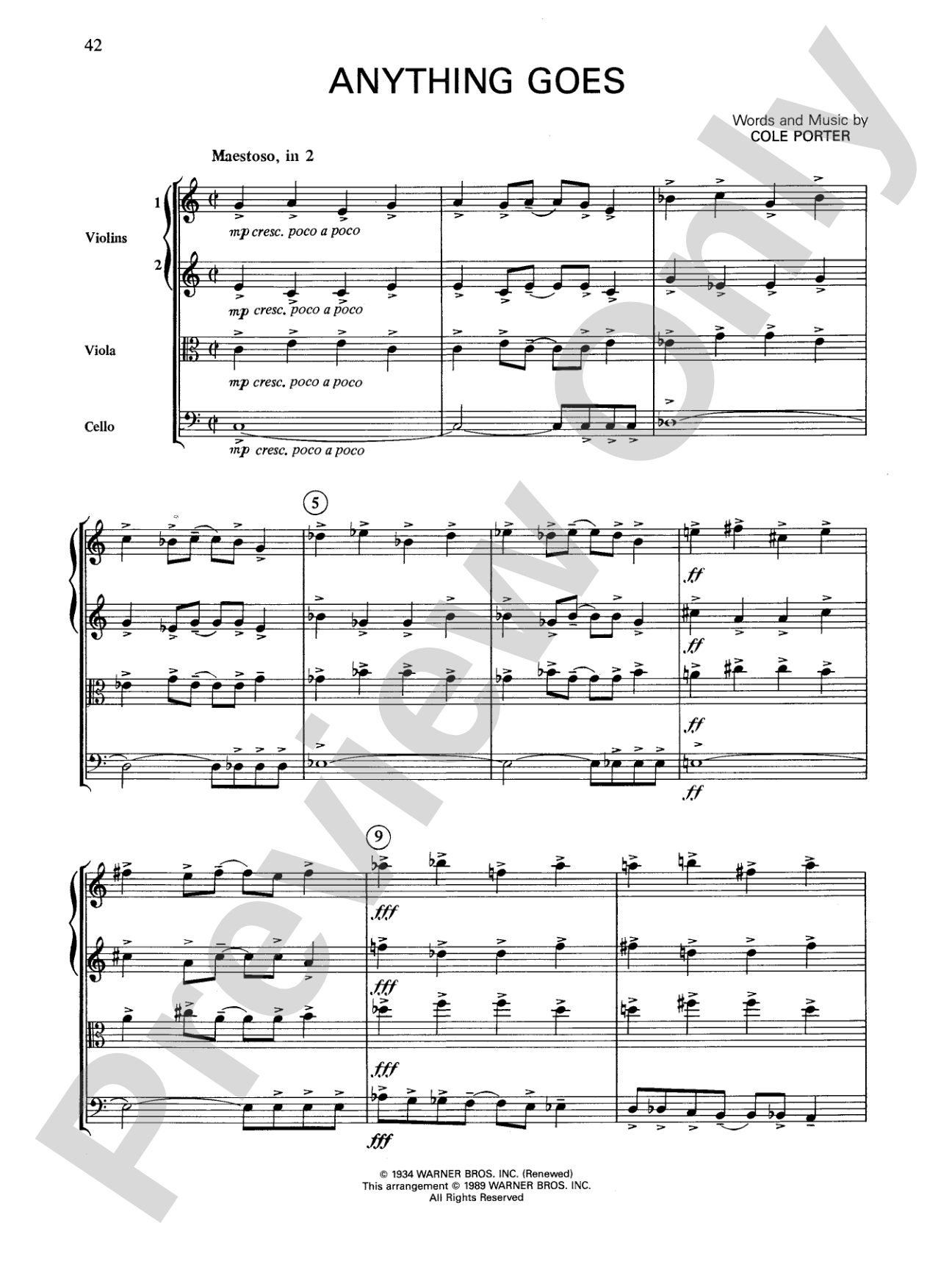 Cole Porter (Classic String Quartets): String Quartet