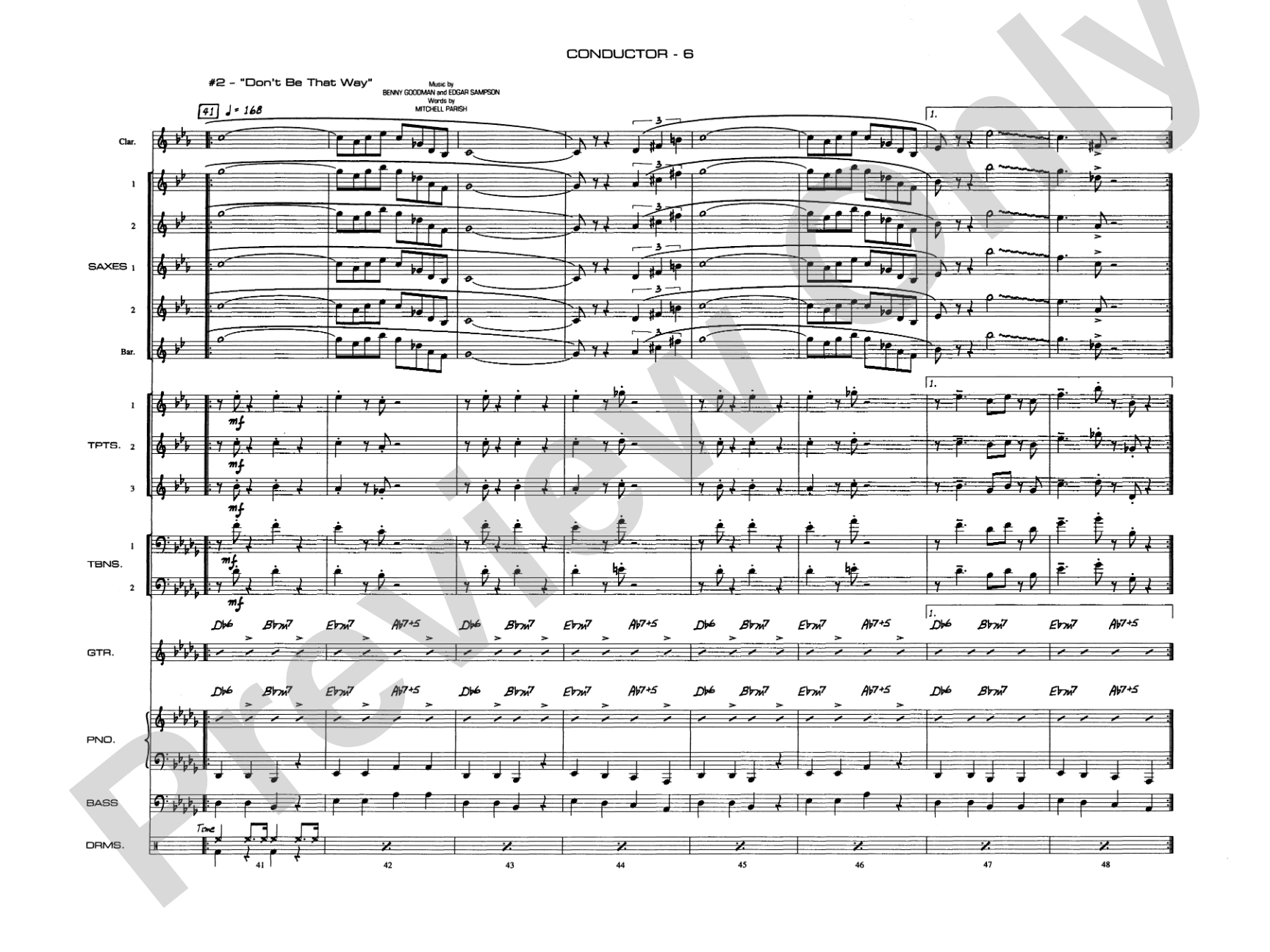 A Salute to Benny Goodman: Jazz Ensemble Conductor Score & Parts