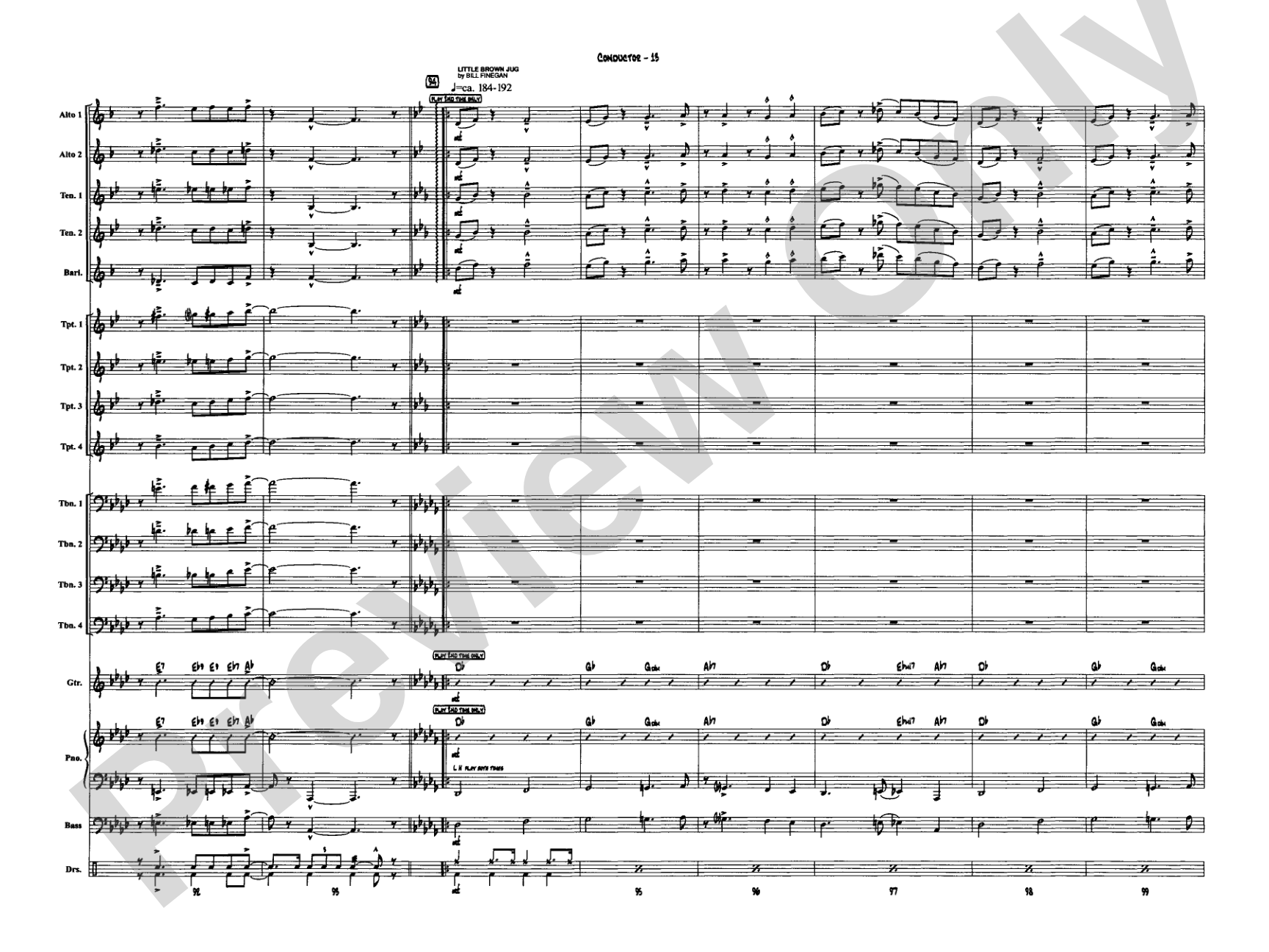 A Salute to Glenn Miller: Jazz Ensemble Conductor Score & Parts