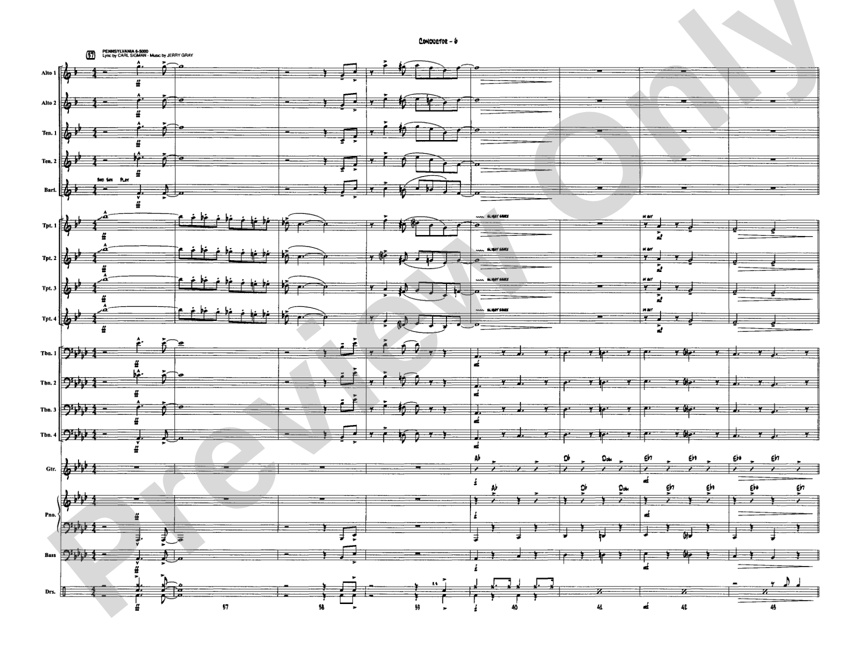 A Salute to Glenn Miller: Jazz Ensemble Conductor Score & Parts