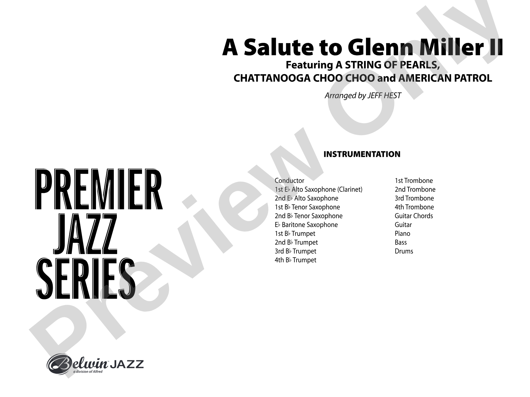 A Salute to Glenn Miller II: Jazz Ensemble Conductor Score & Parts