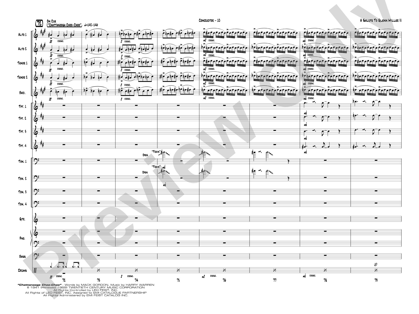 A Salute to Glenn Miller II: Jazz Ensemble Conductor Score & Parts