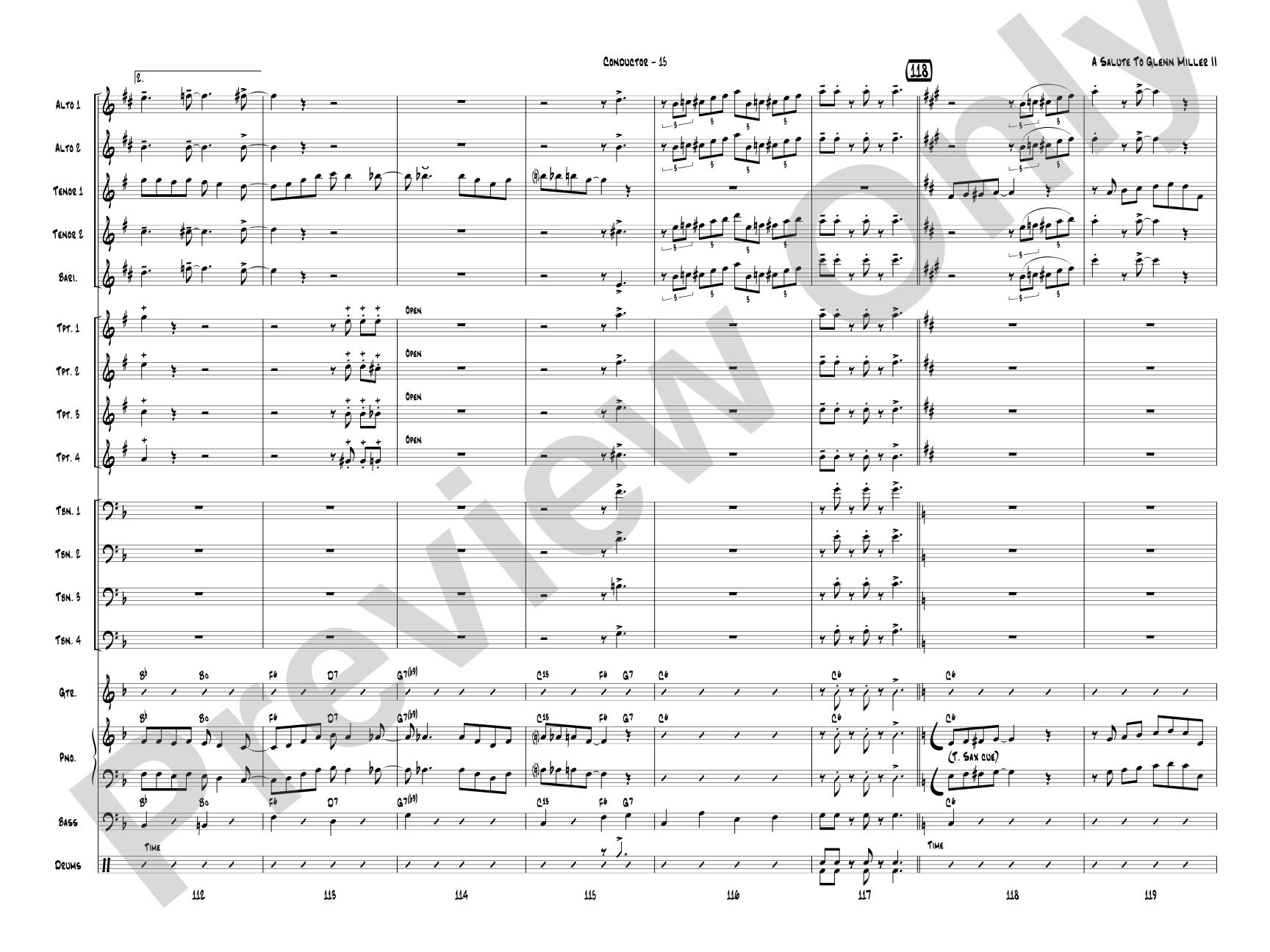 A Salute to Glenn Miller II: Jazz Ensemble Conductor Score & Parts
