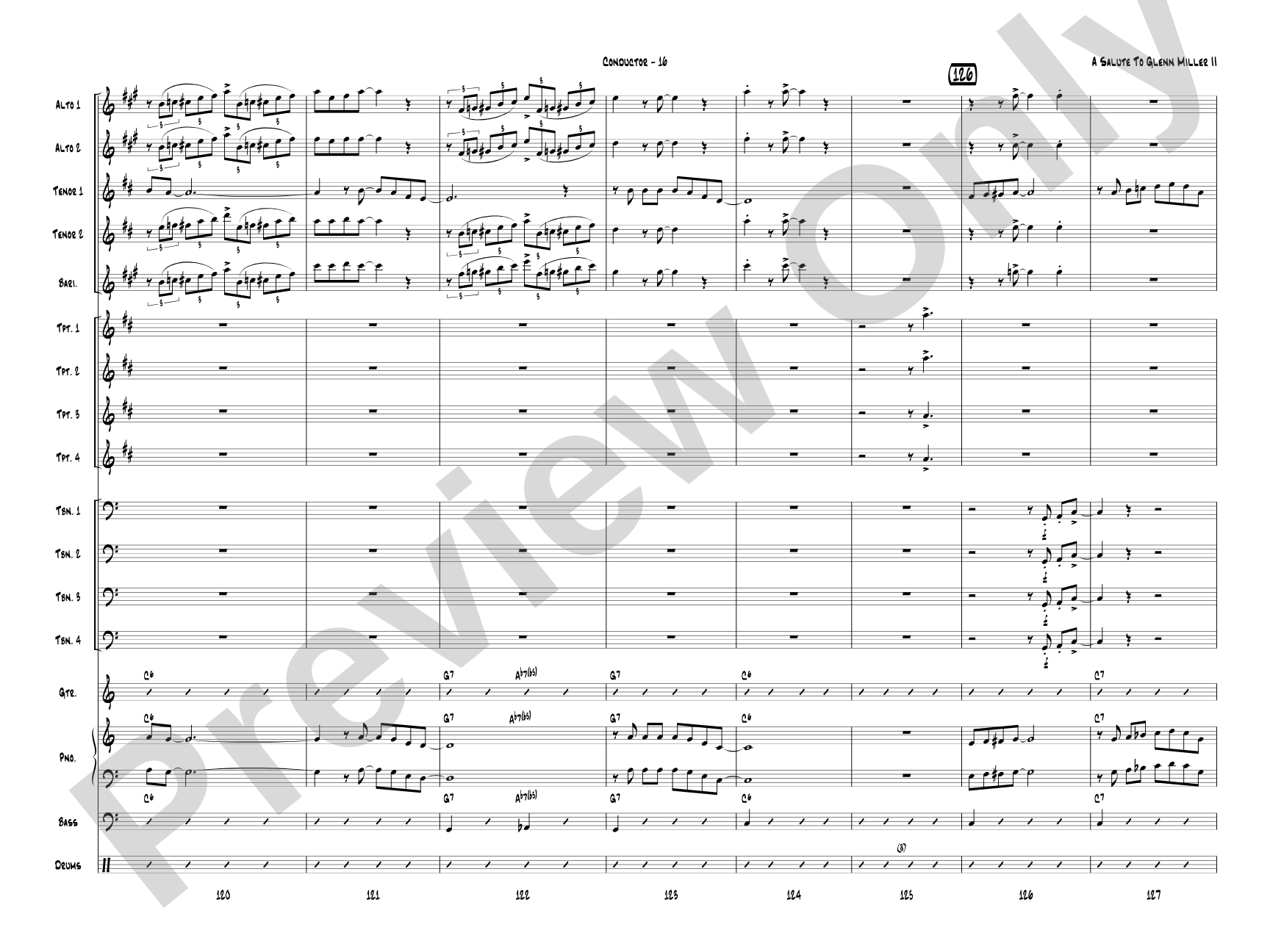 A Salute to Glenn Miller II: Jazz Ensemble Conductor Score & Parts