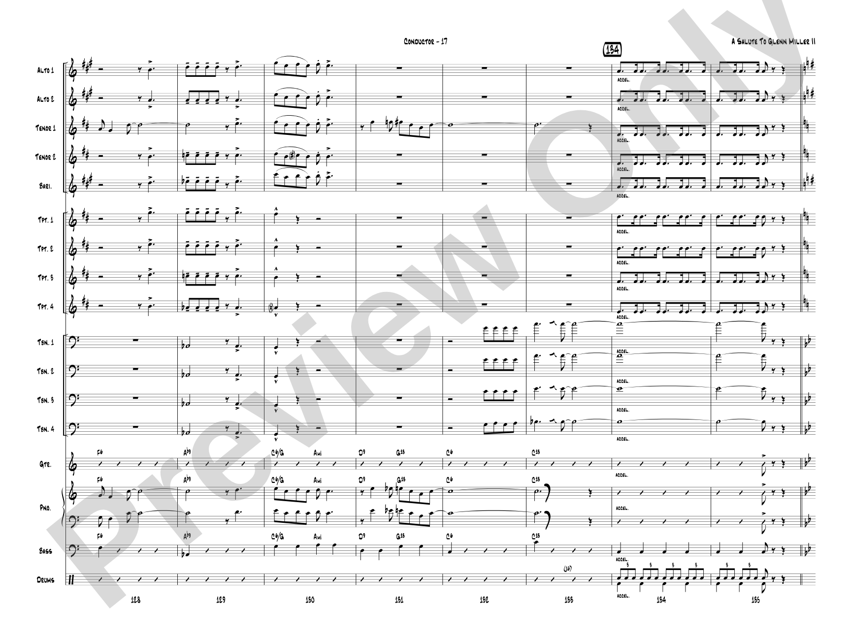 A Salute to Glenn Miller II: Jazz Ensemble Conductor Score & Parts