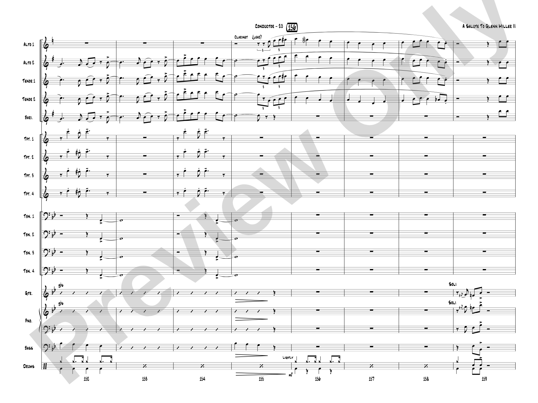 A Salute to Glenn Miller II: Jazz Ensemble Conductor Score & Parts
