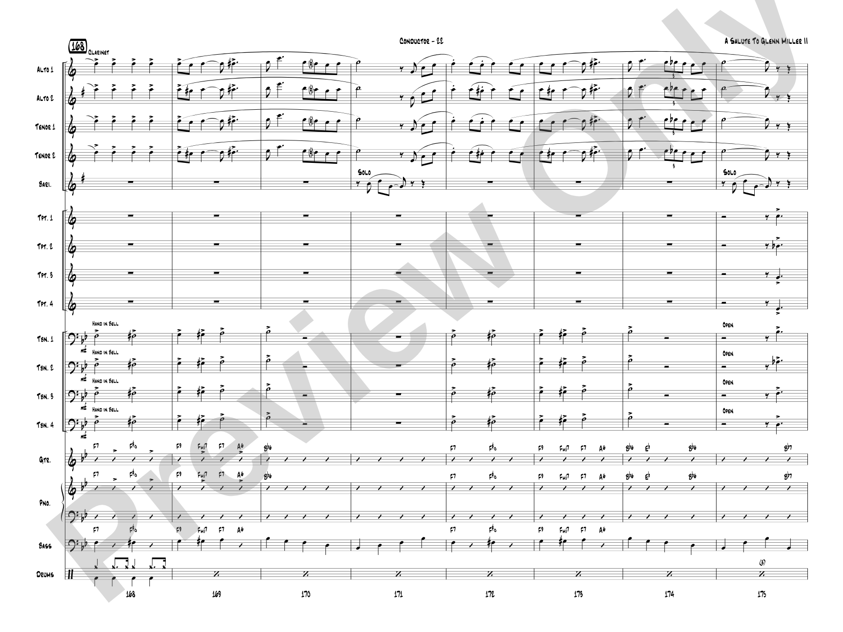 A Salute to Glenn Miller II: Jazz Ensemble Conductor Score & Parts