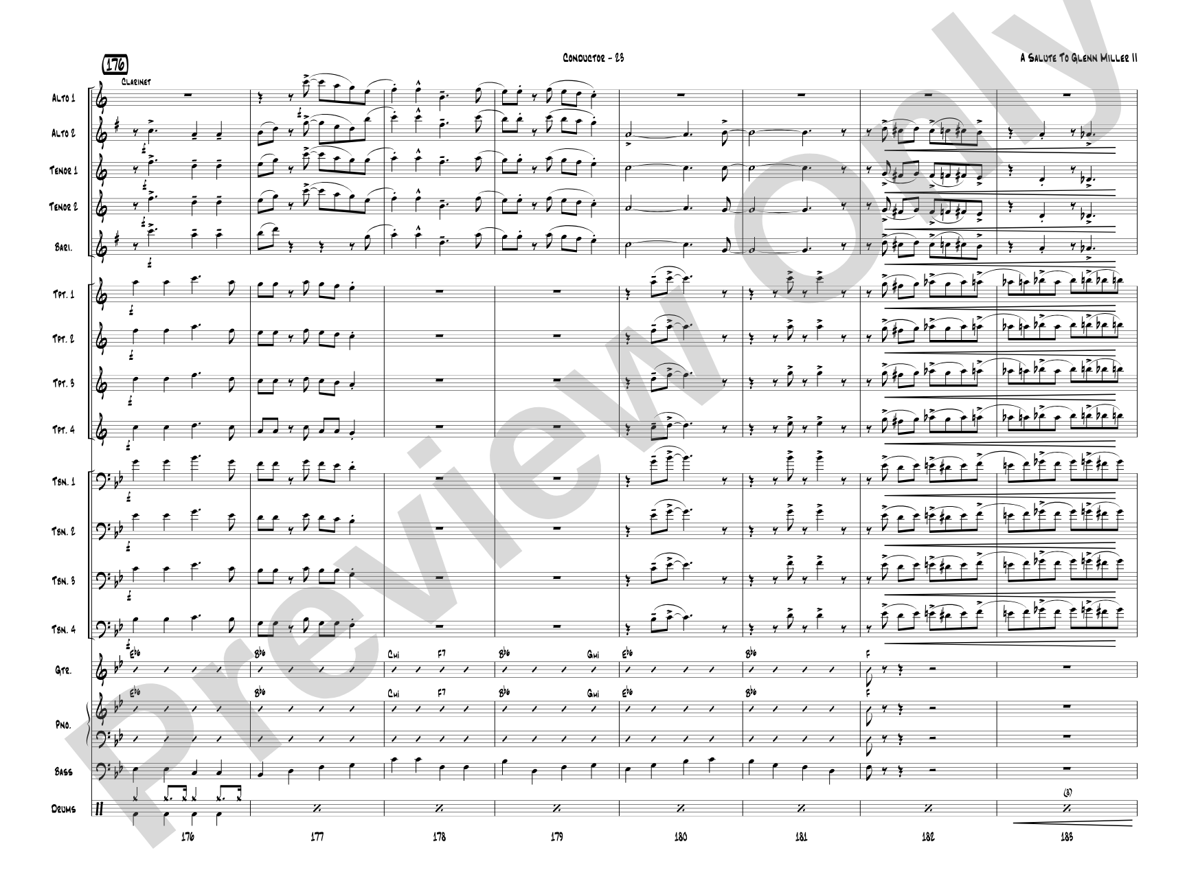 A Salute to Glenn Miller II: Jazz Ensemble Conductor Score & Parts
