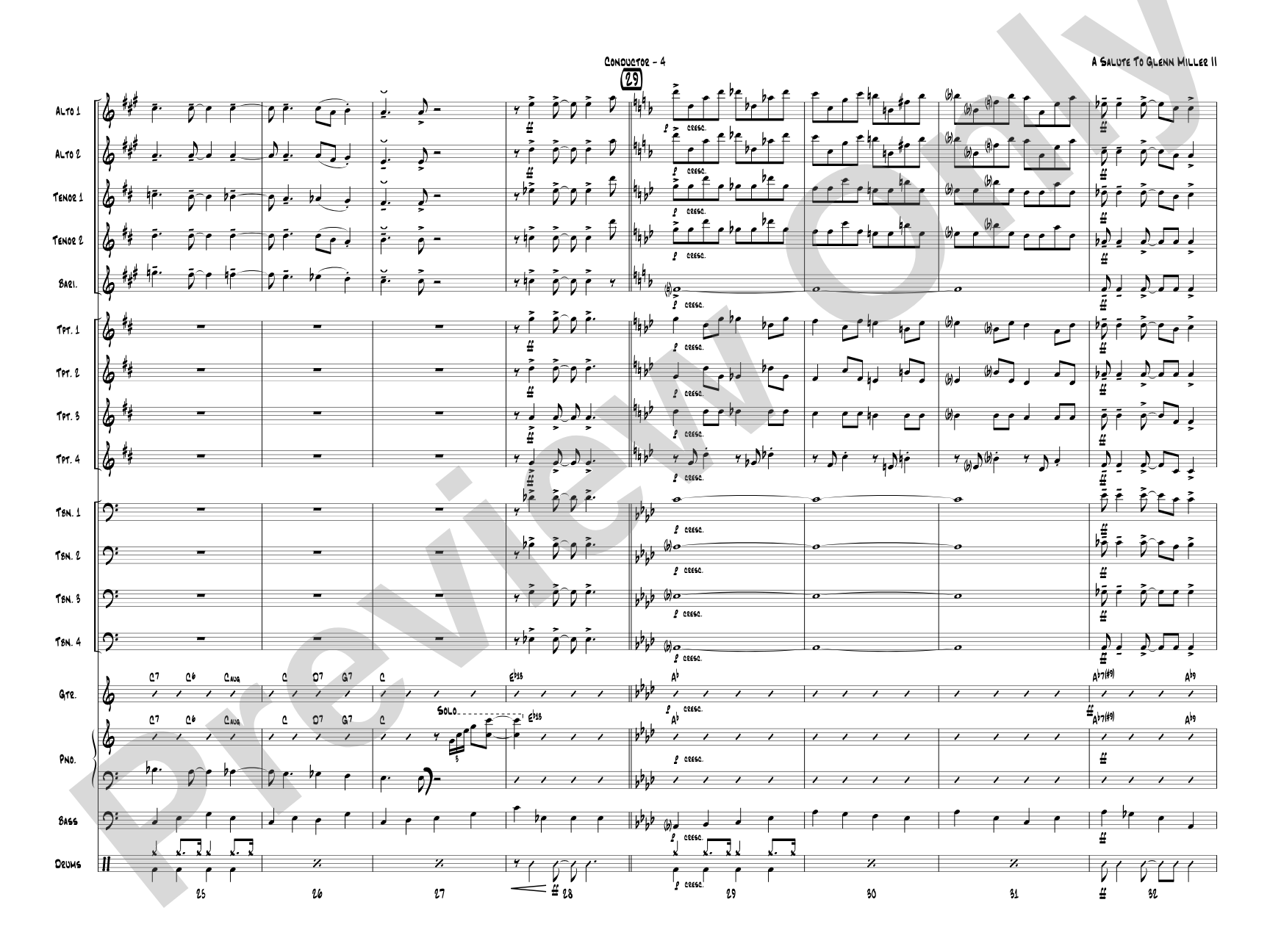 A Salute to Glenn Miller II: Jazz Ensemble Conductor Score & Parts