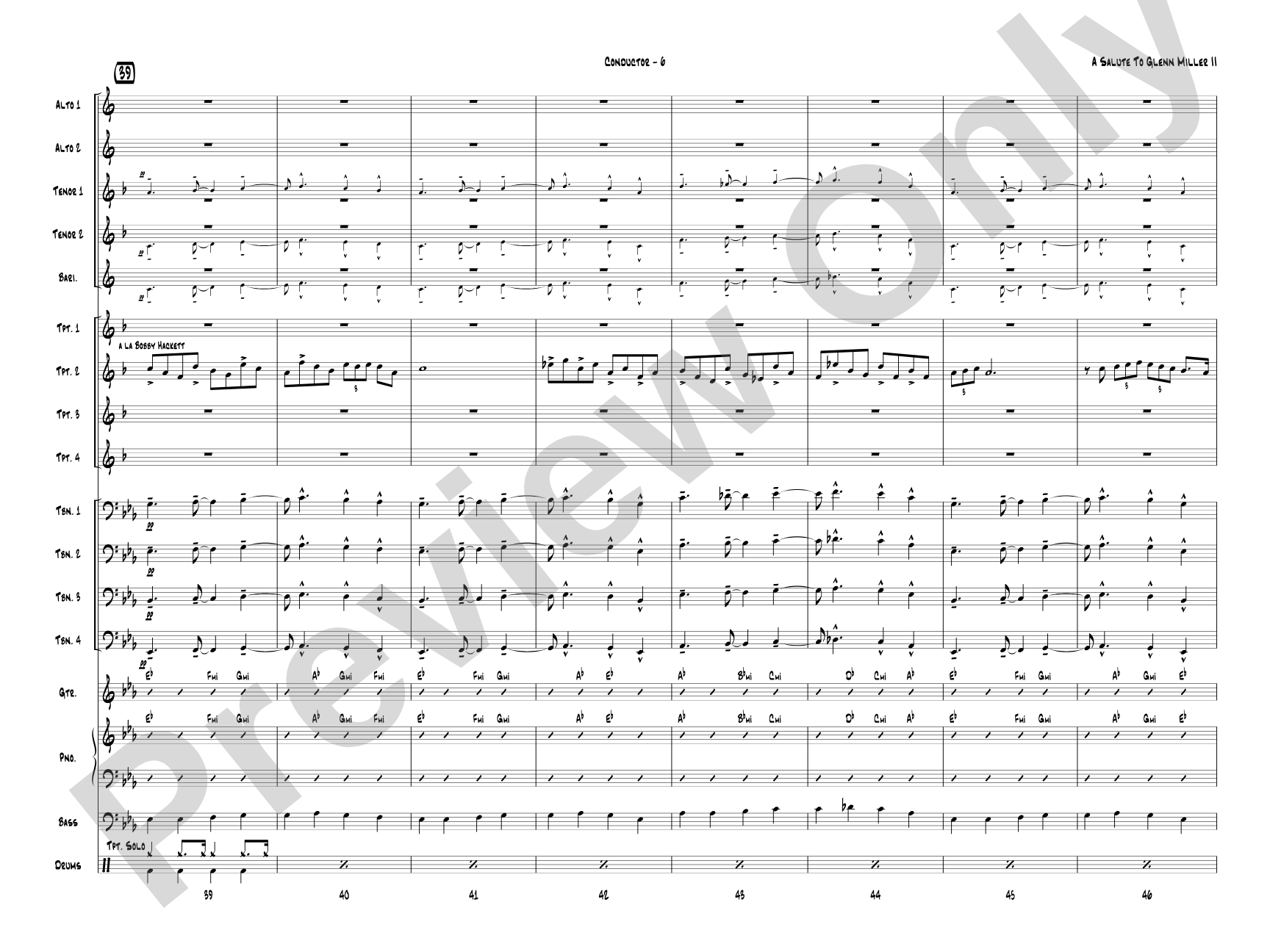A Salute to Glenn Miller II: Jazz Ensemble Conductor Score & Parts