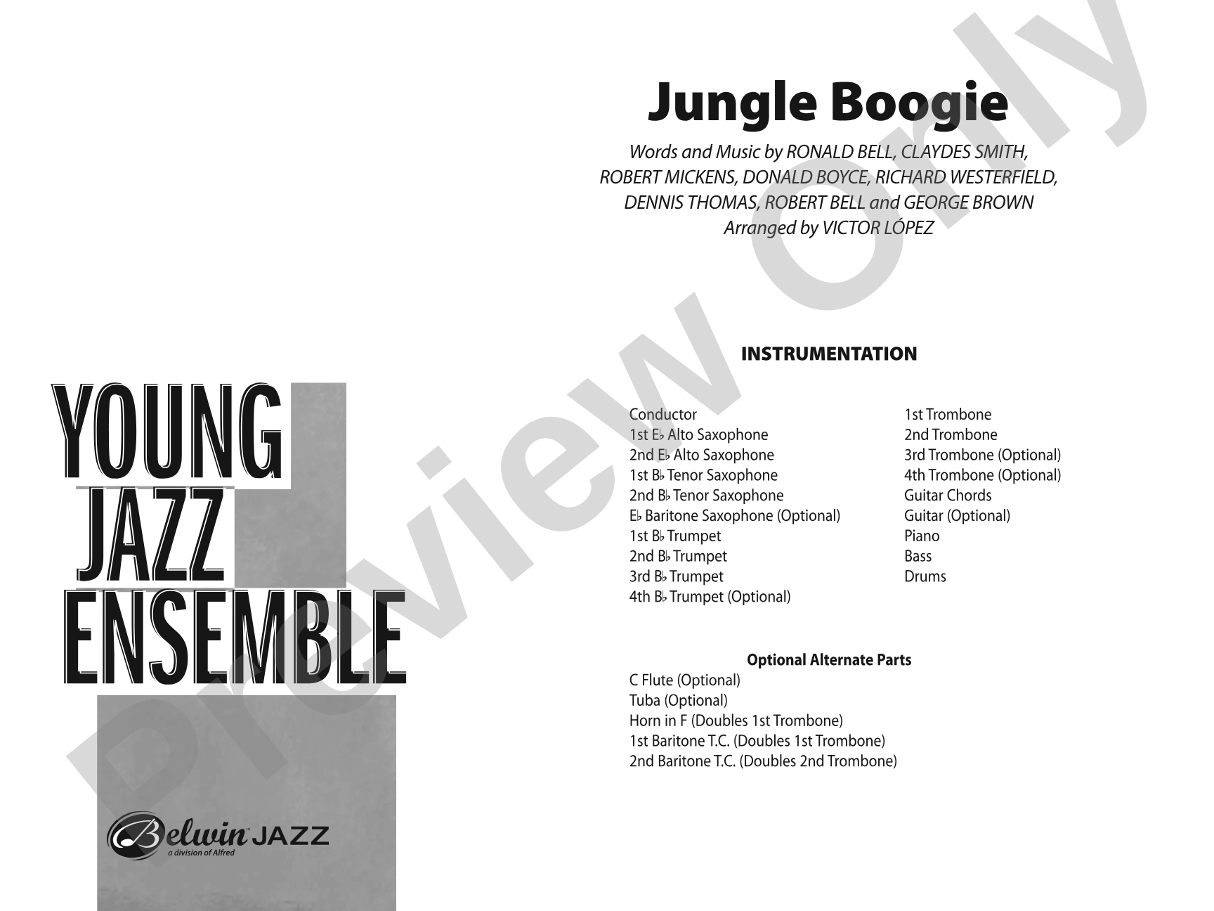 Jungle Boogie: Jazz Ensemble Conductor Score & Parts