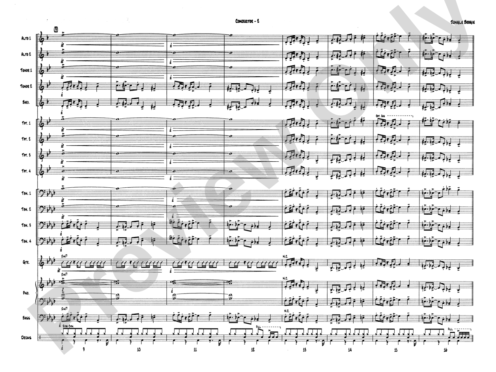 Jungle Boogie: Jazz Ensemble Conductor Score & Parts
