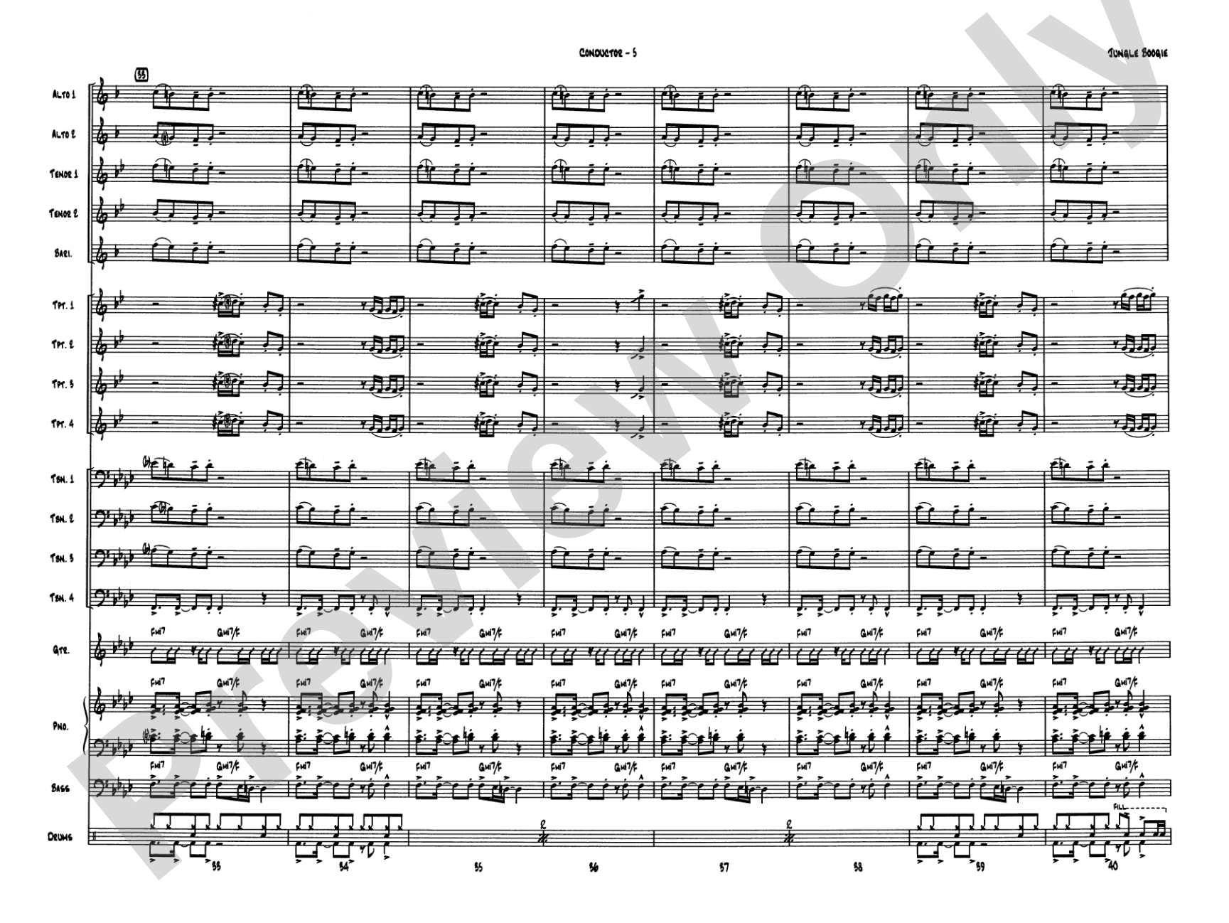 Jungle Boogie: Jazz Ensemble Conductor Score & Parts
