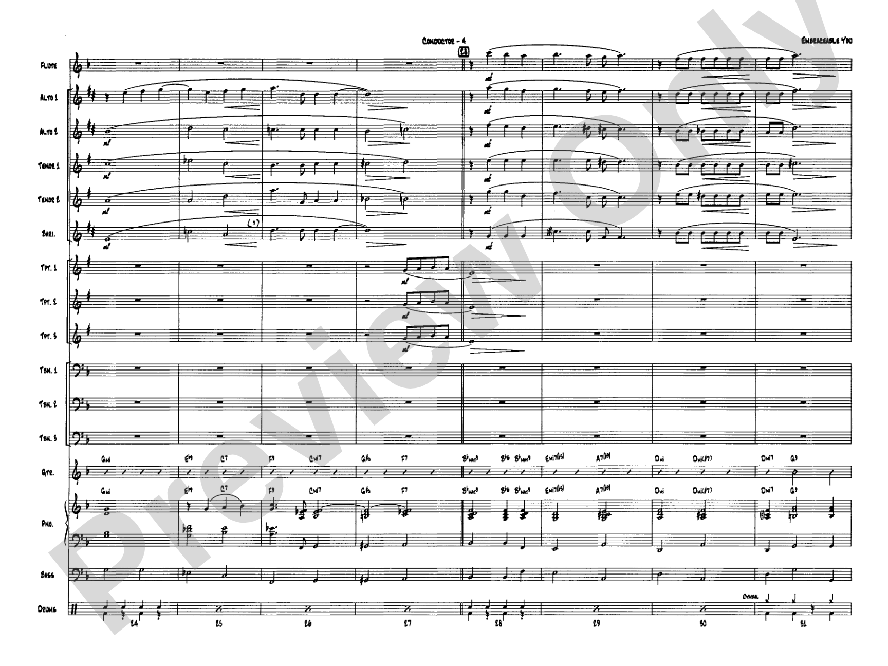 Embraceable You: Jazz Ensemble Conductor Score & Parts