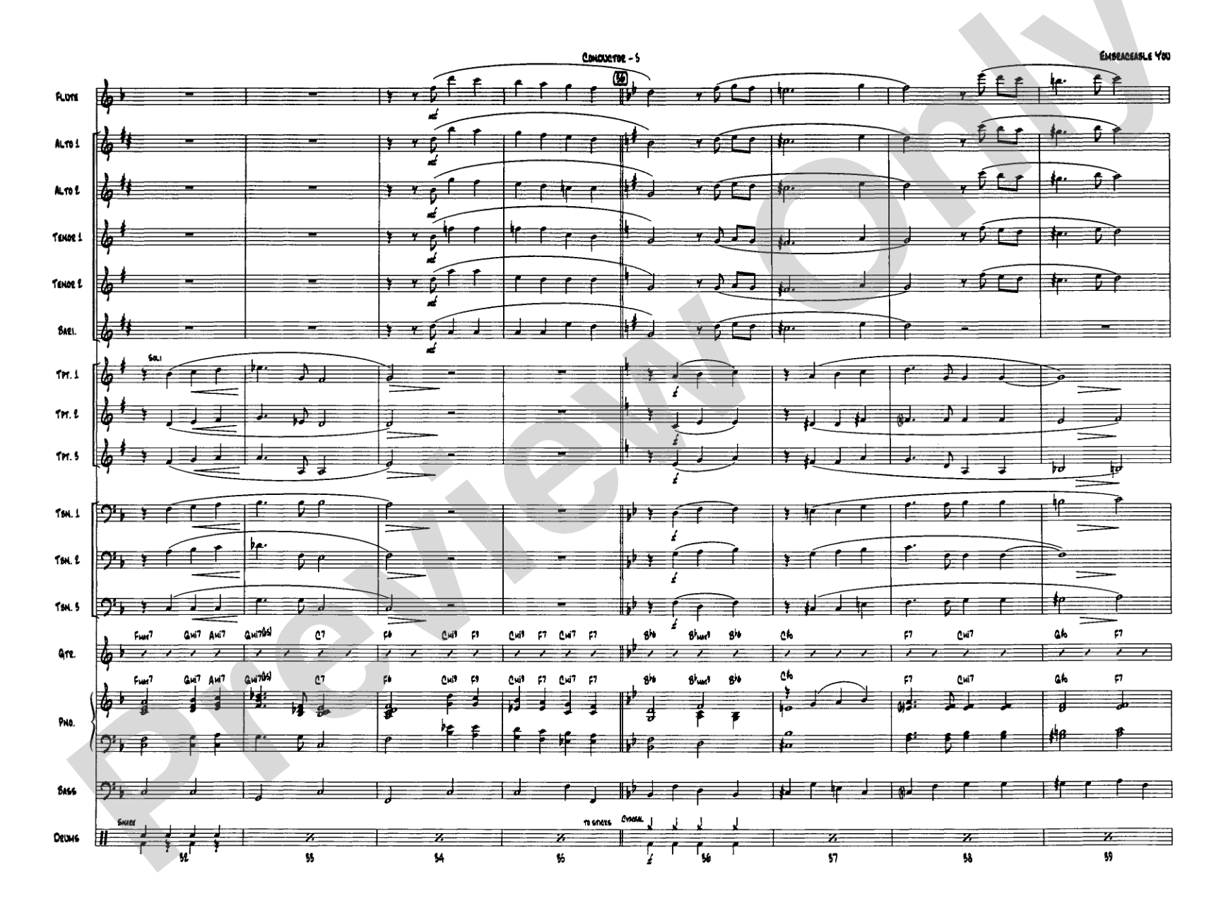 Embraceable You: Jazz Ensemble Conductor Score & Parts