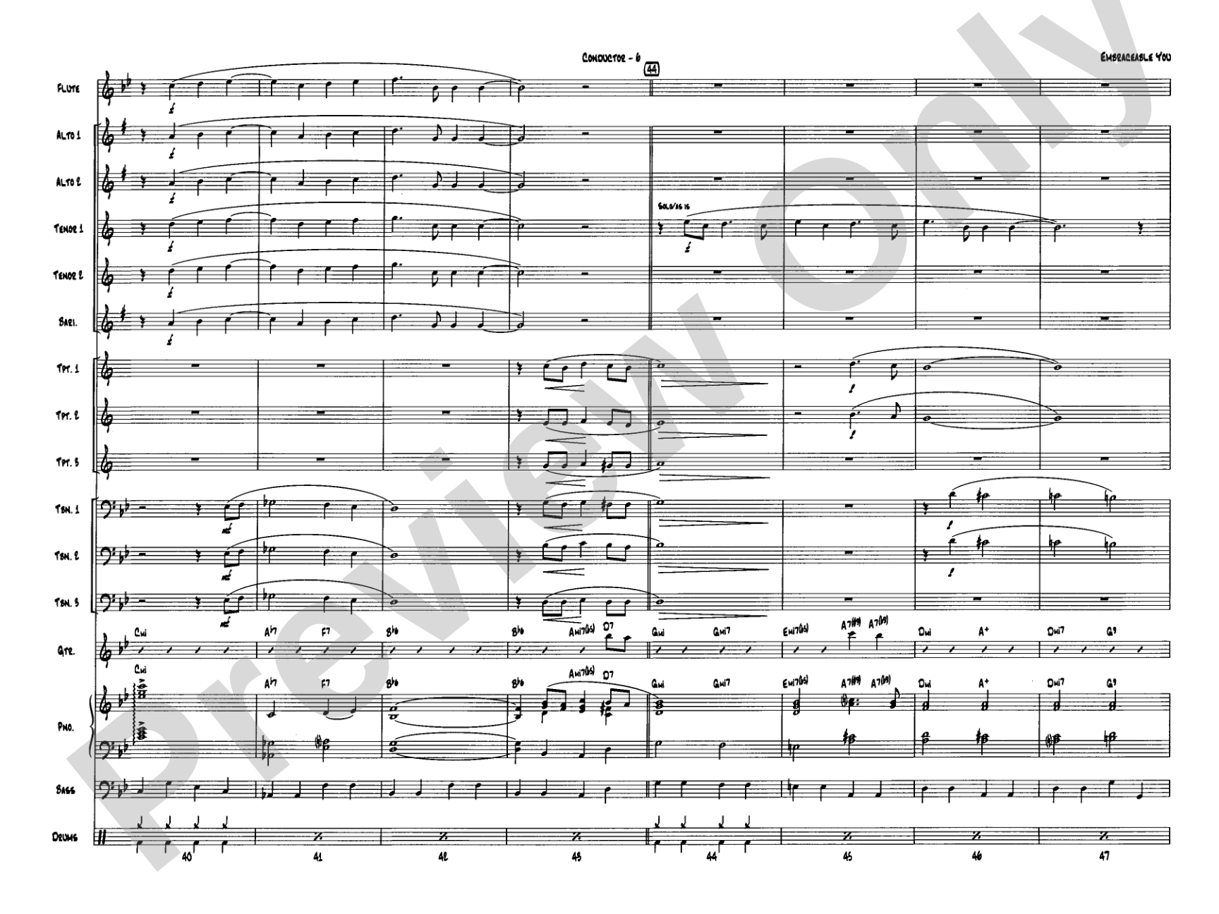 Embraceable You: Jazz Ensemble Conductor Score & Parts