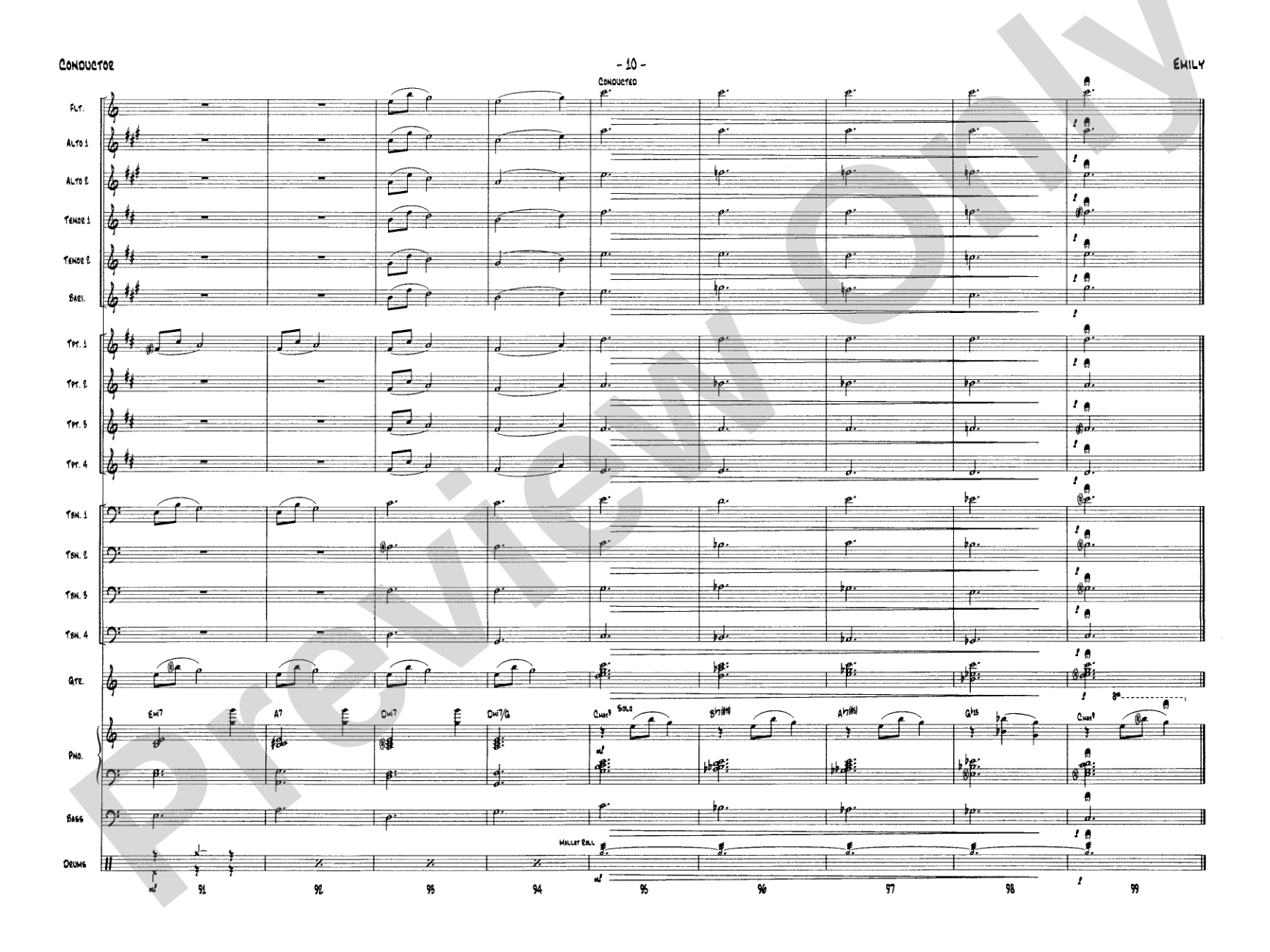 Emily: Jazz Ensemble Conductor Score & Parts