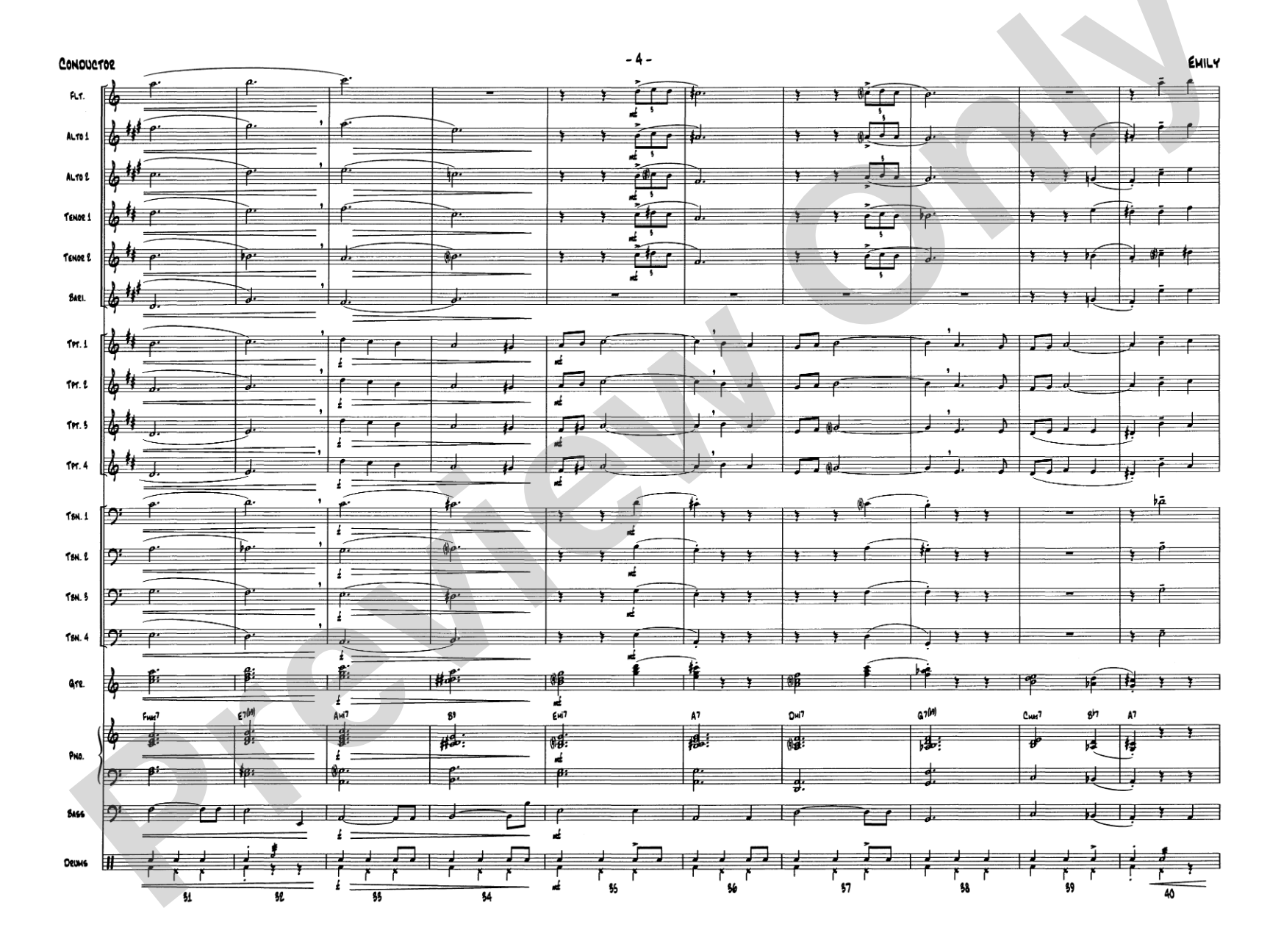 Emily: Jazz Ensemble Conductor Score & Parts
