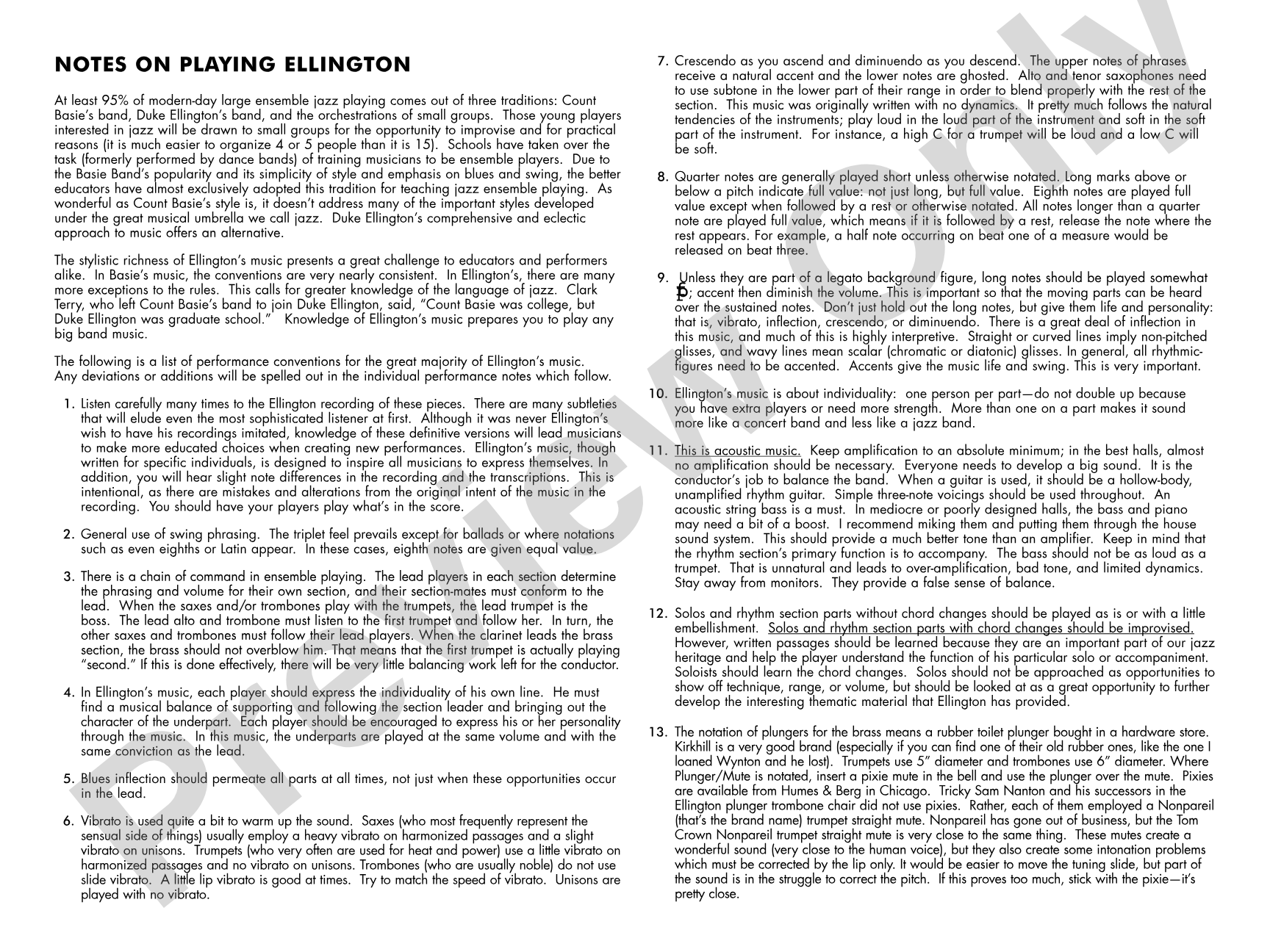 Main Stem: Jazz Ensemble Conductor Score & Parts