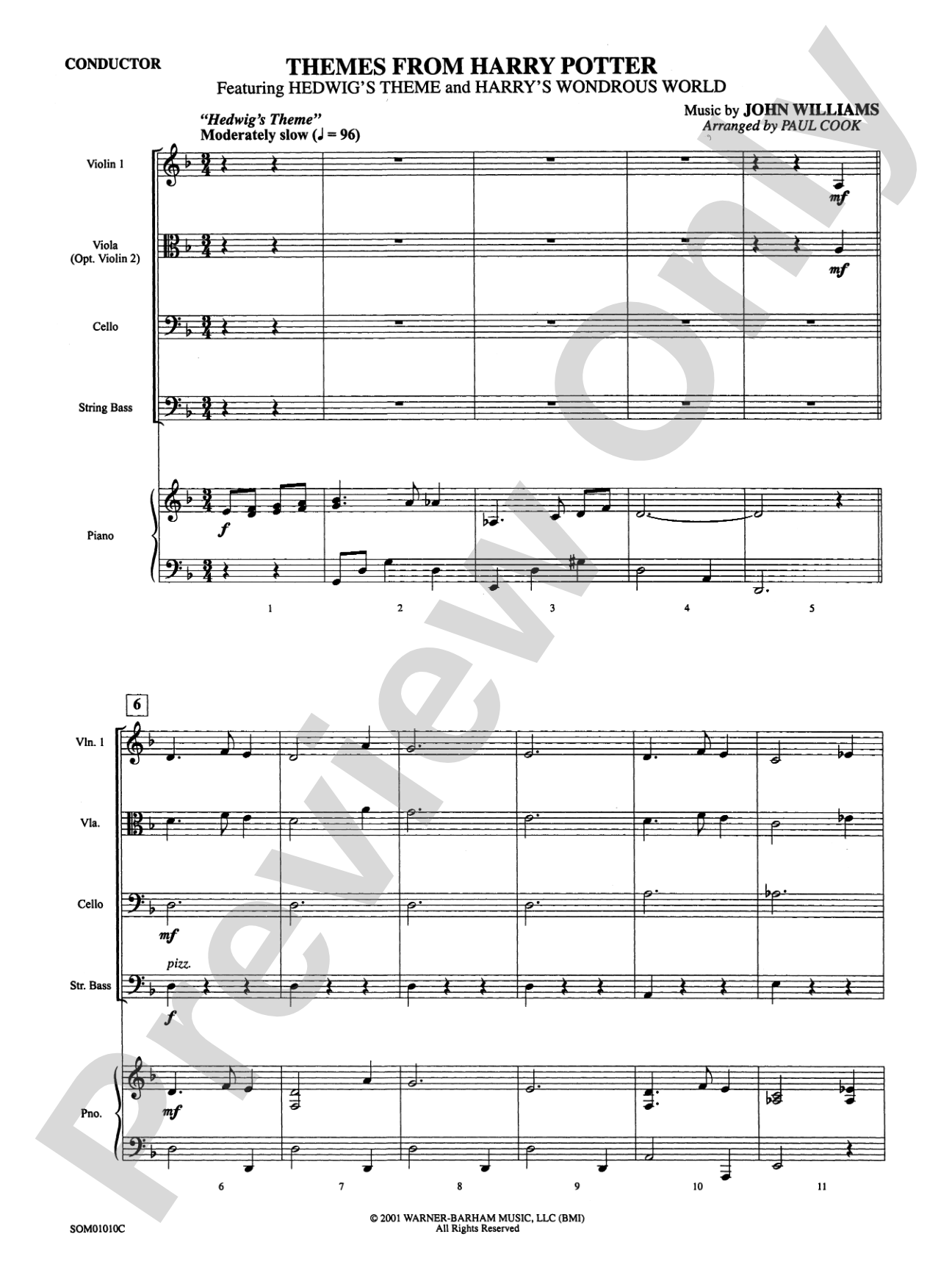 Harry Potter, Themes from: String Orchestra Conductor Score & Parts