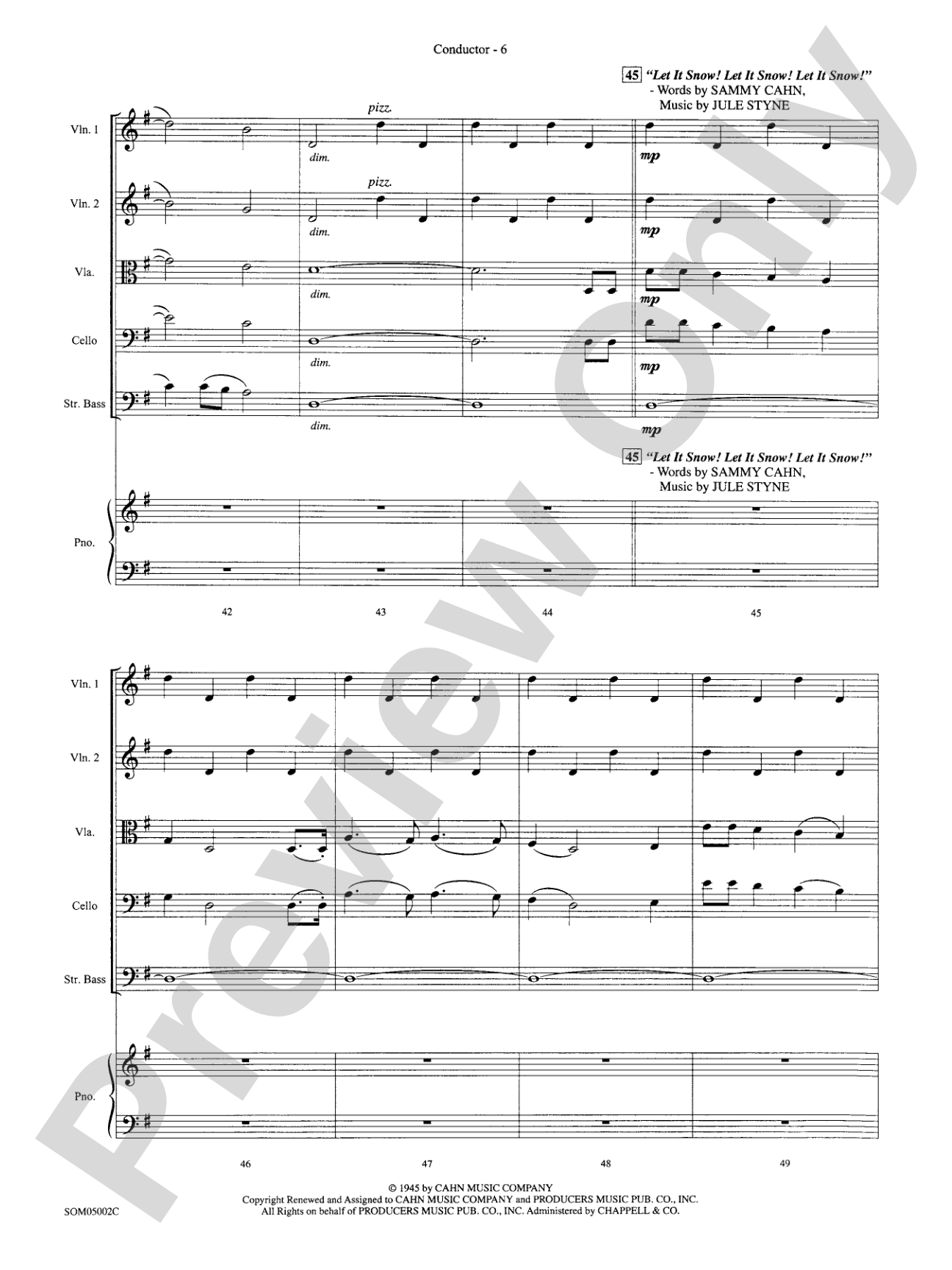 Winter Wonderland / Let It Snow!: String Orchestra Conductor Score & Parts