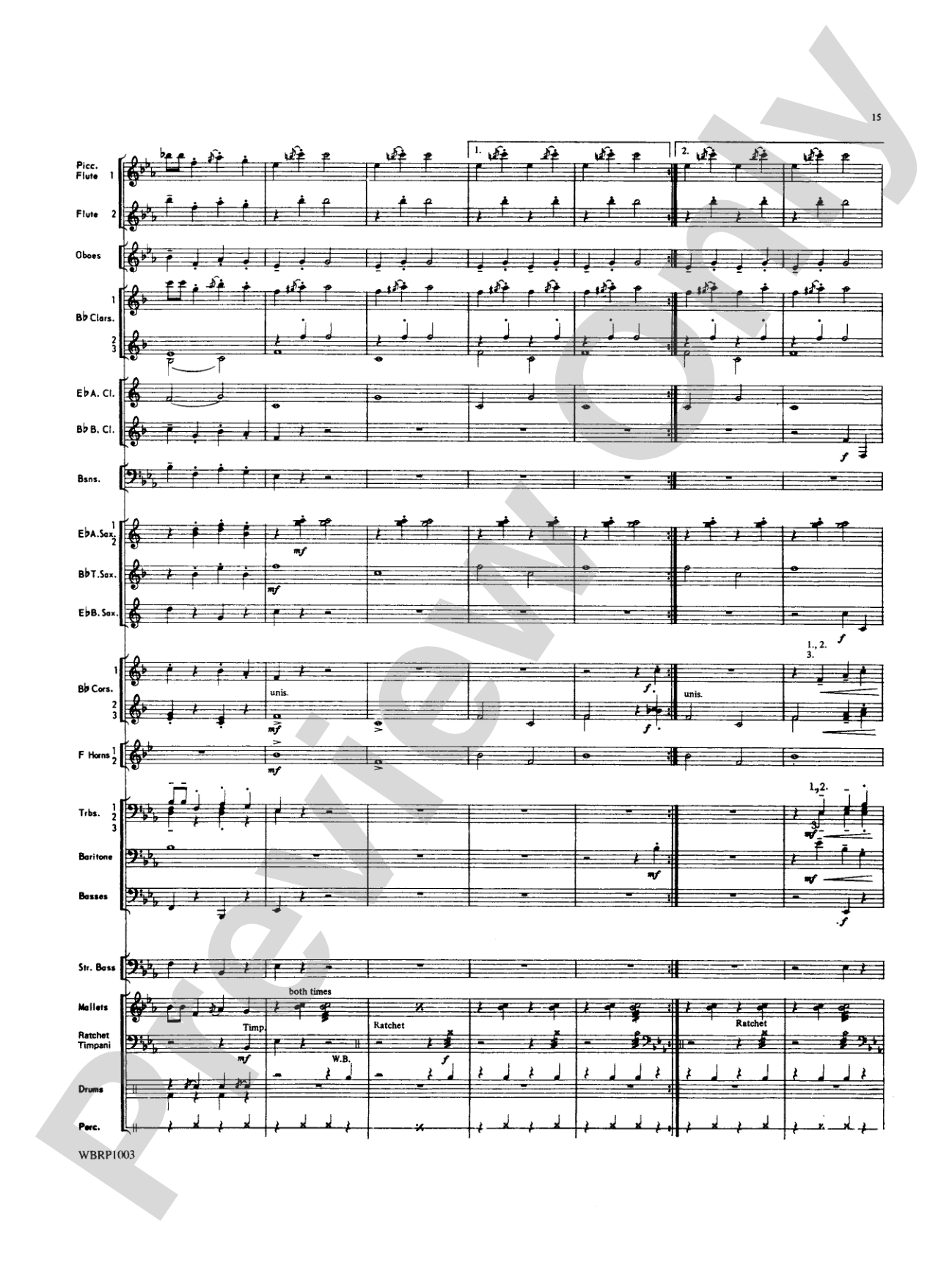 Looney Tunes Overture: Concert Band Conductor Score & Parts