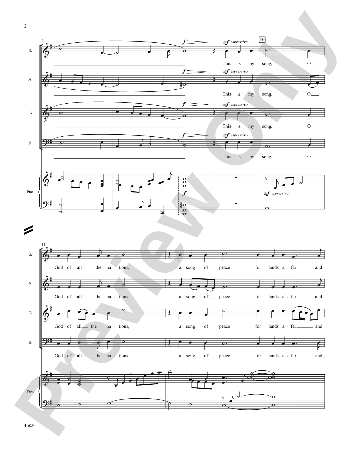 Song of Peace: Score: Choral SoundPax