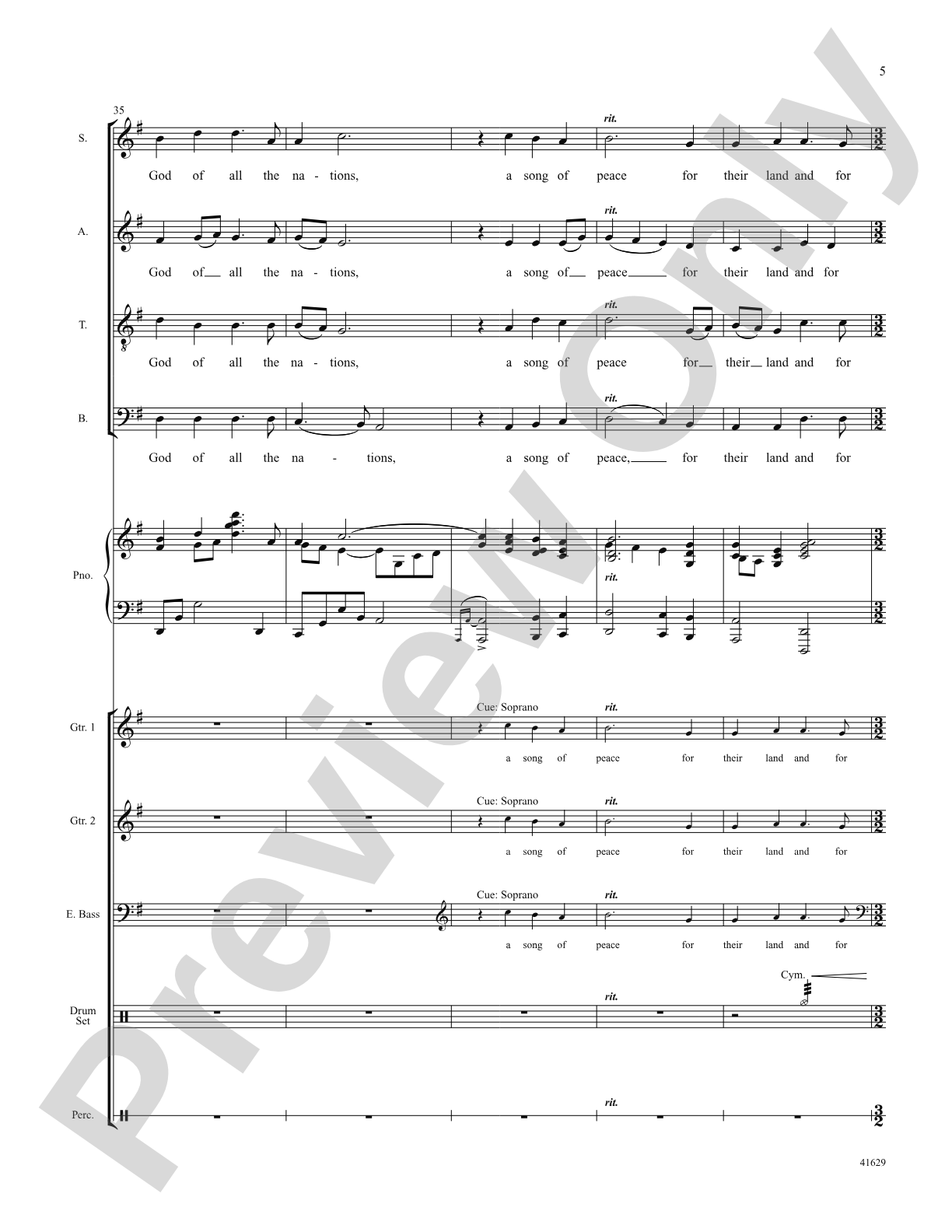 Song of Peace: Score: Choral SoundPax