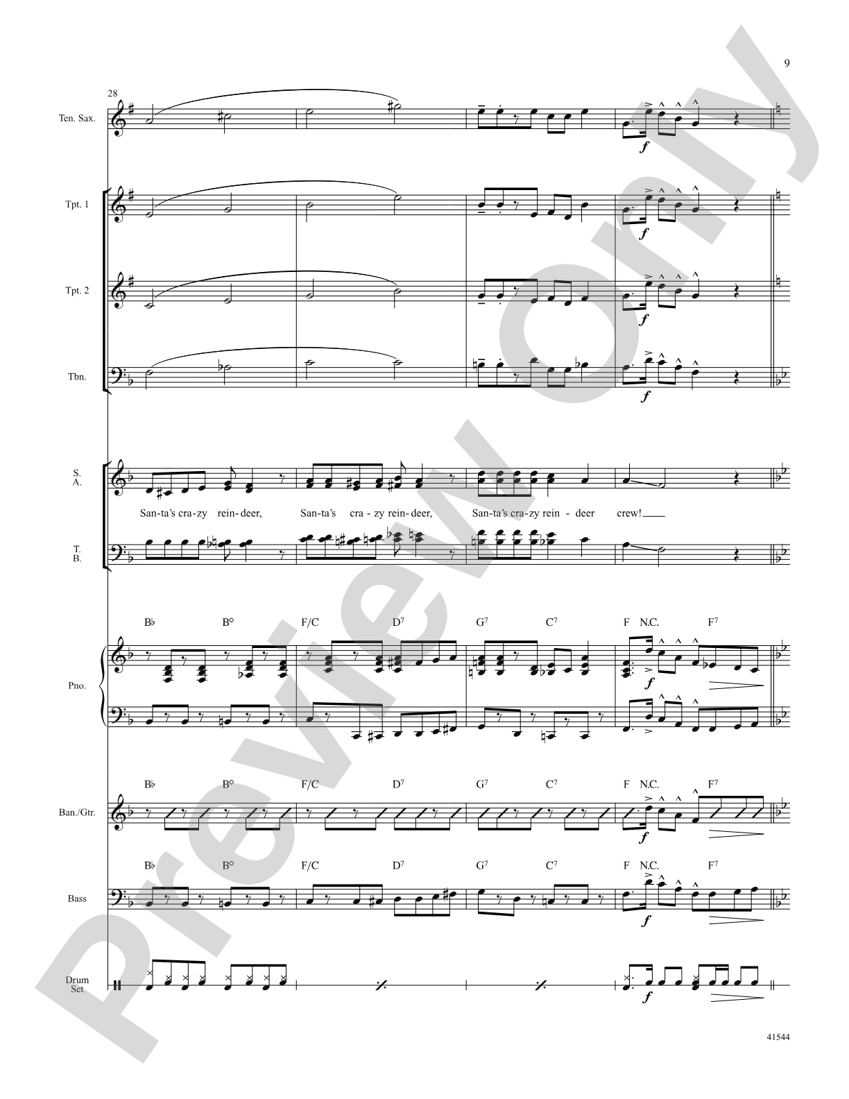 Santa's Crazy Reindeer: Score: Choral SoundPax