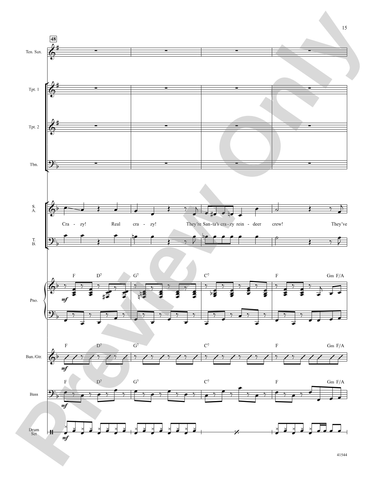 Santa's Crazy Reindeer: Score: Choral SoundPax