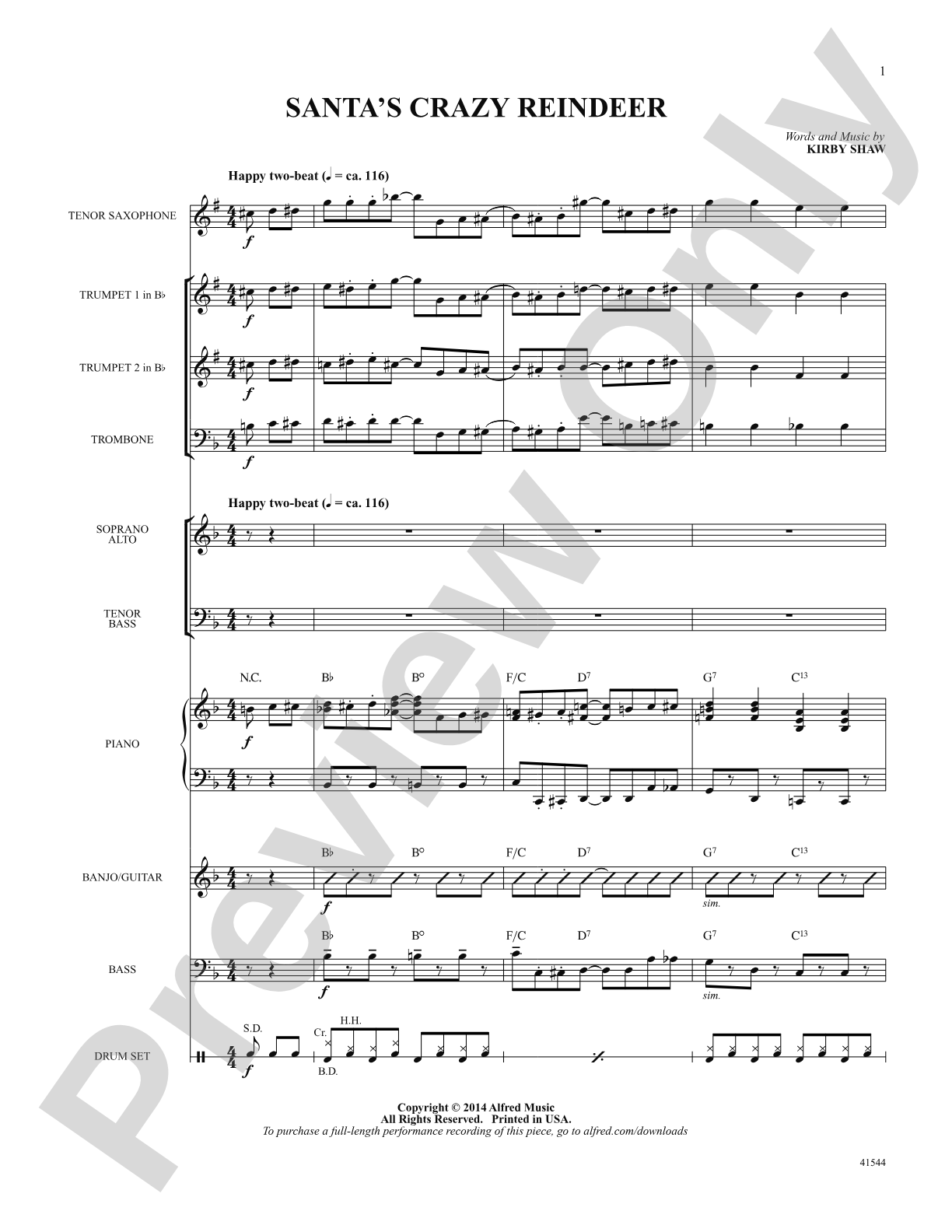Santa's Crazy Reindeer: Score: Choral SoundPax