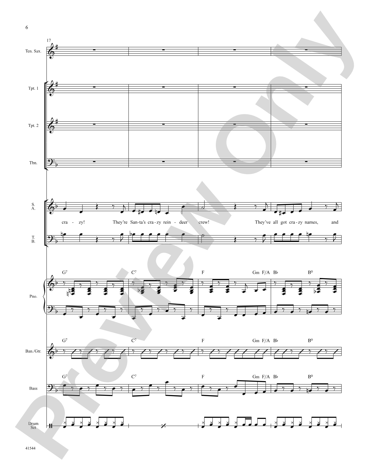 Santa's Crazy Reindeer: Score: Choral SoundPax