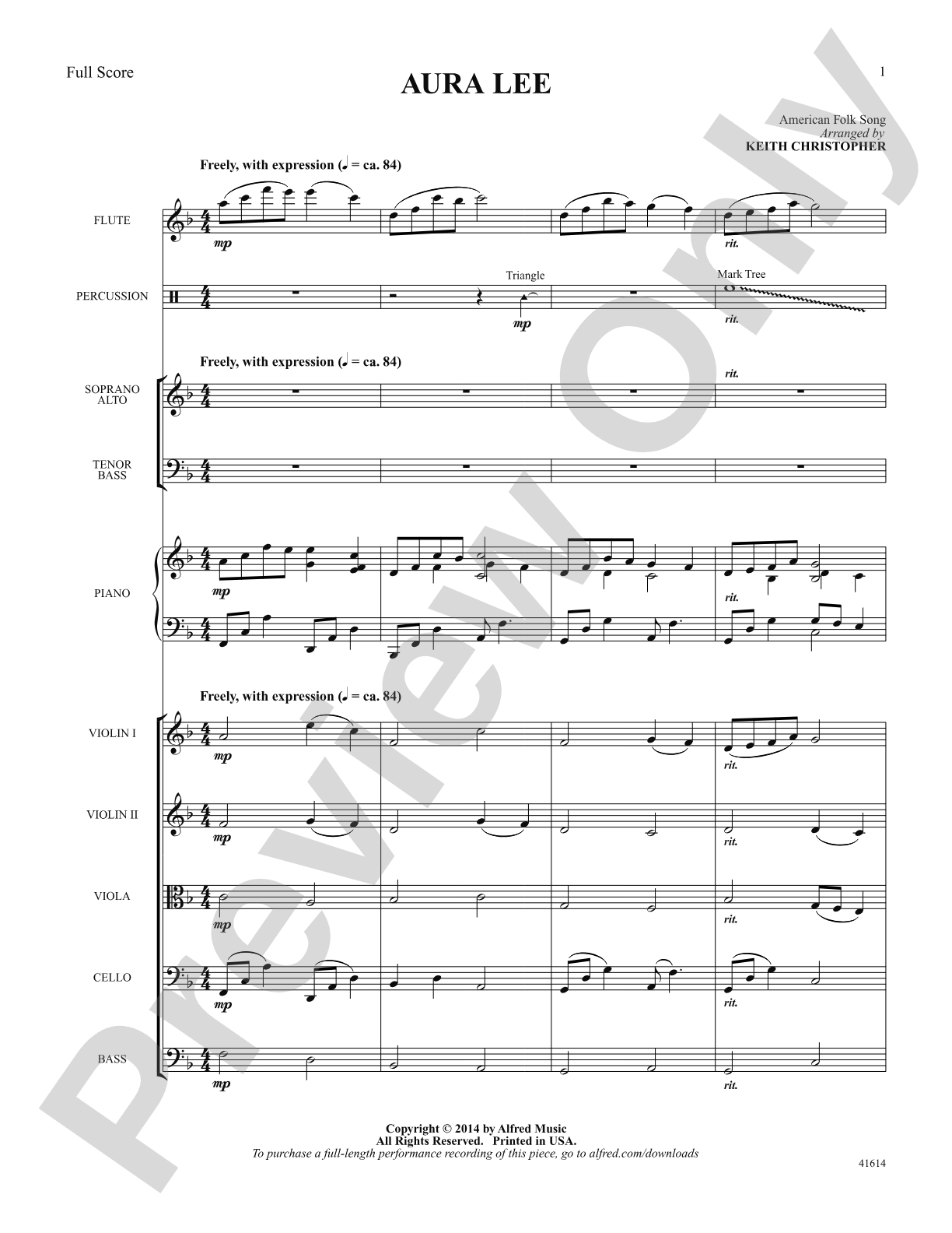 Aura Lee: Score: Choral SoundPax
