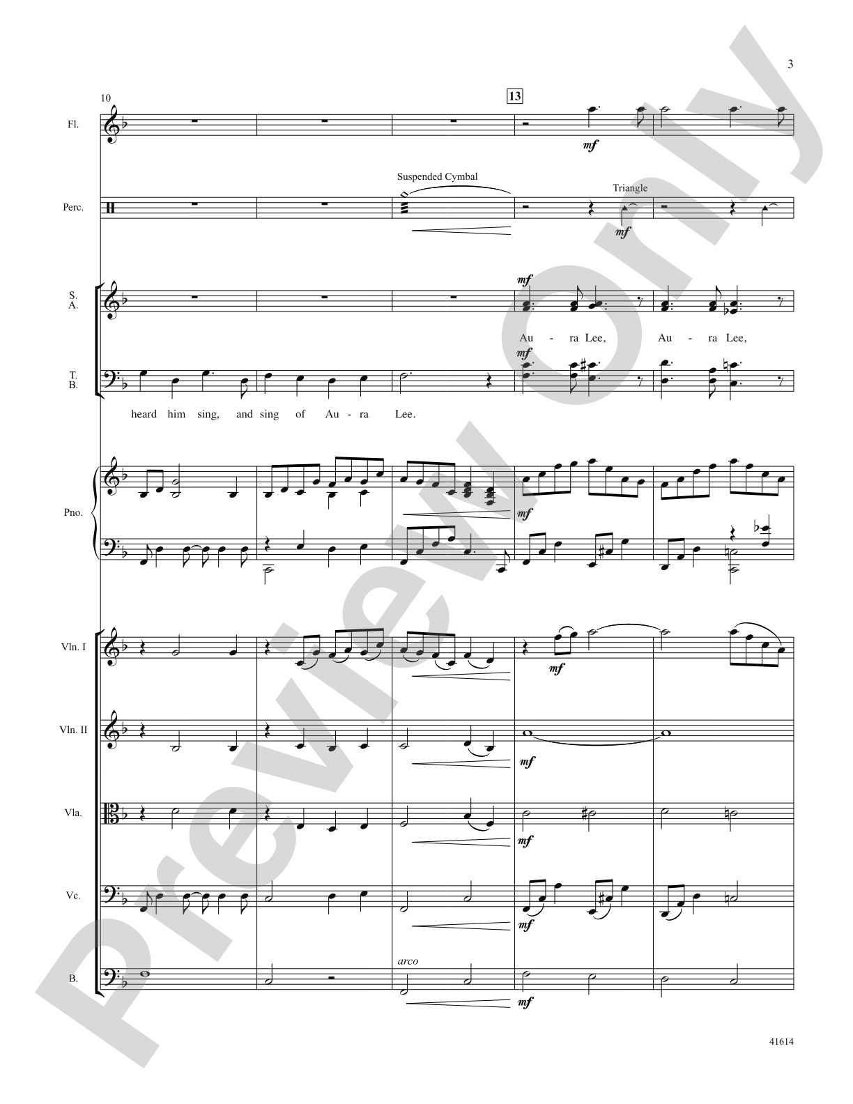 Aura Lee: Score: Choral SoundPax