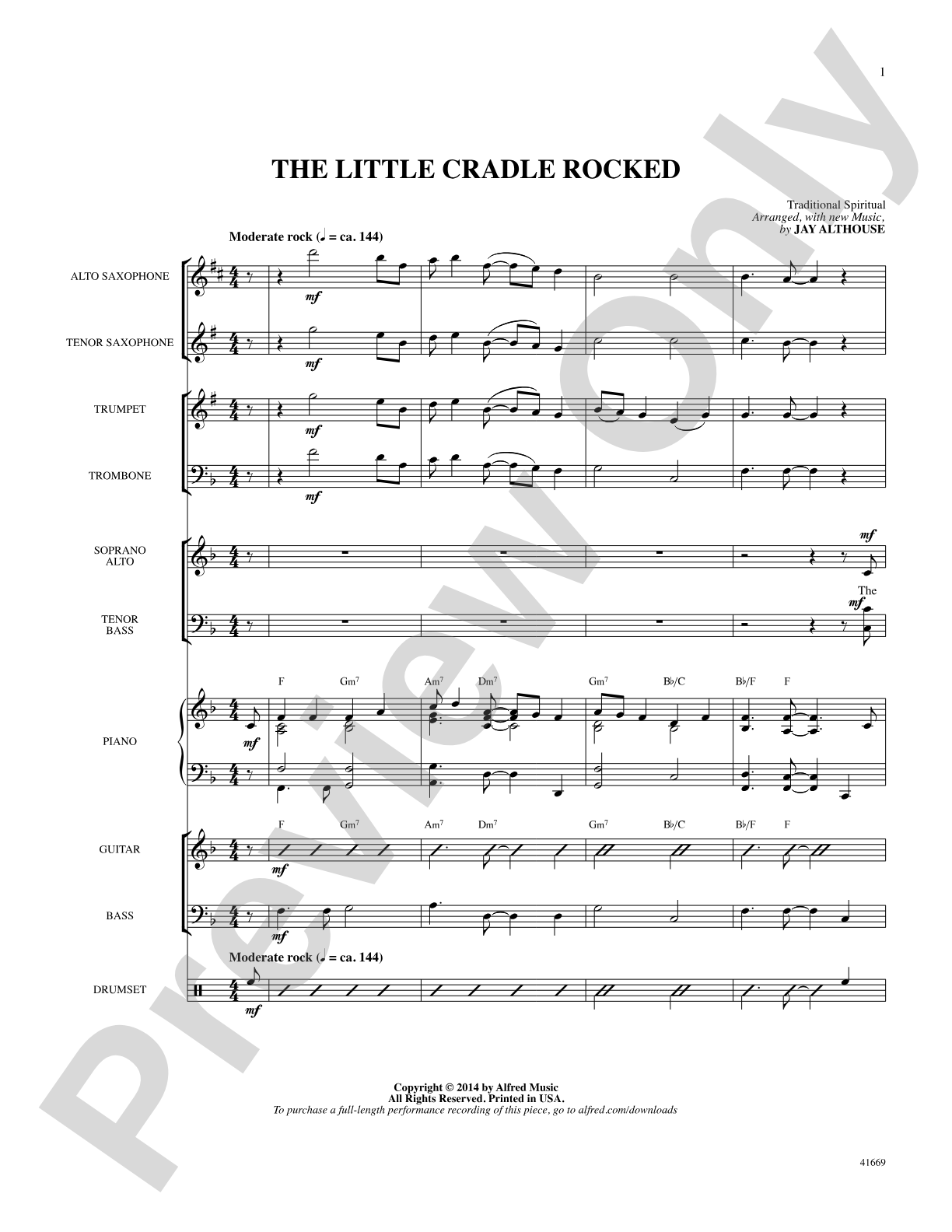 The Little Cradle Rocked: Score: Choral SoundPax