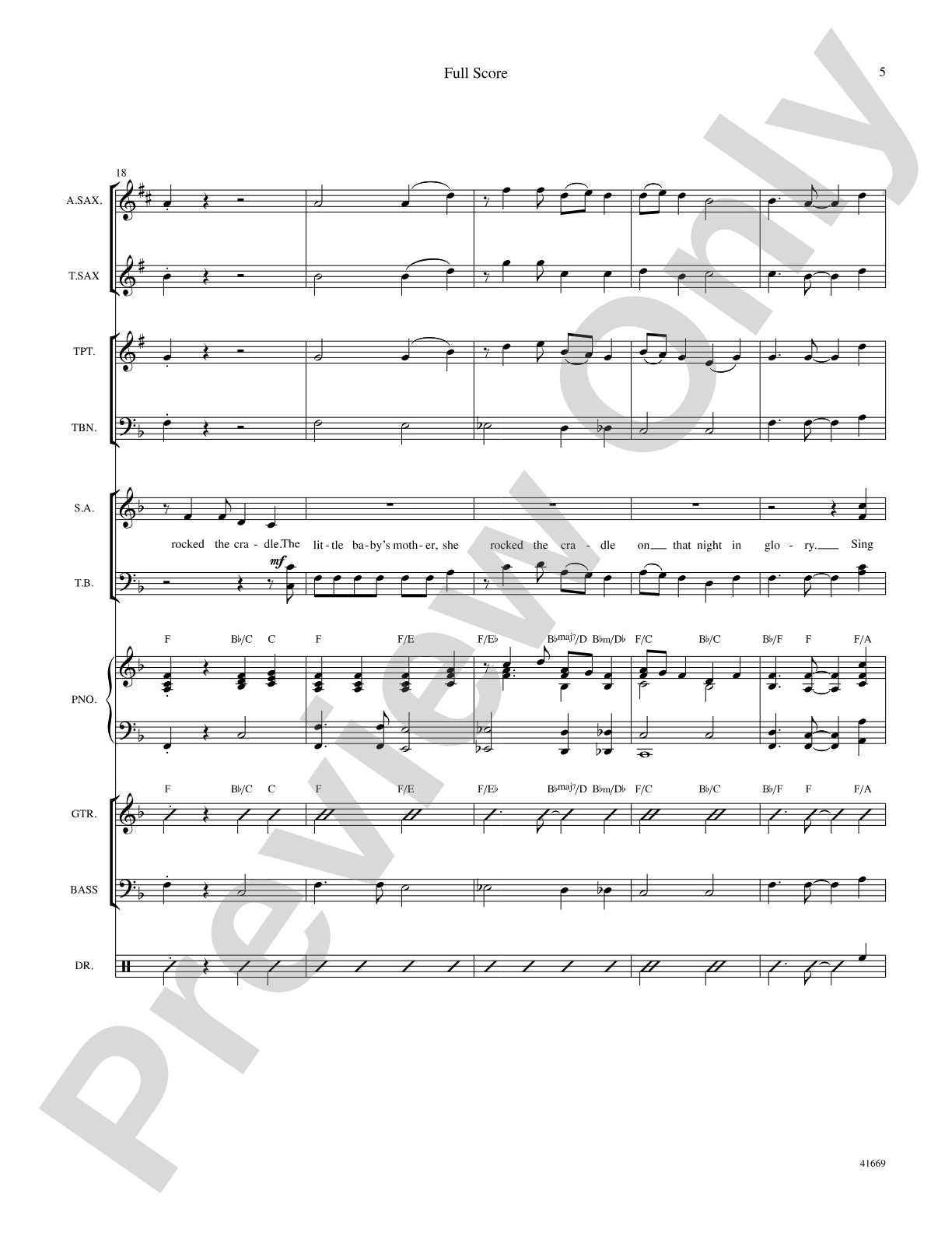 The Little Cradle Rocked: Score: Choral SoundPax