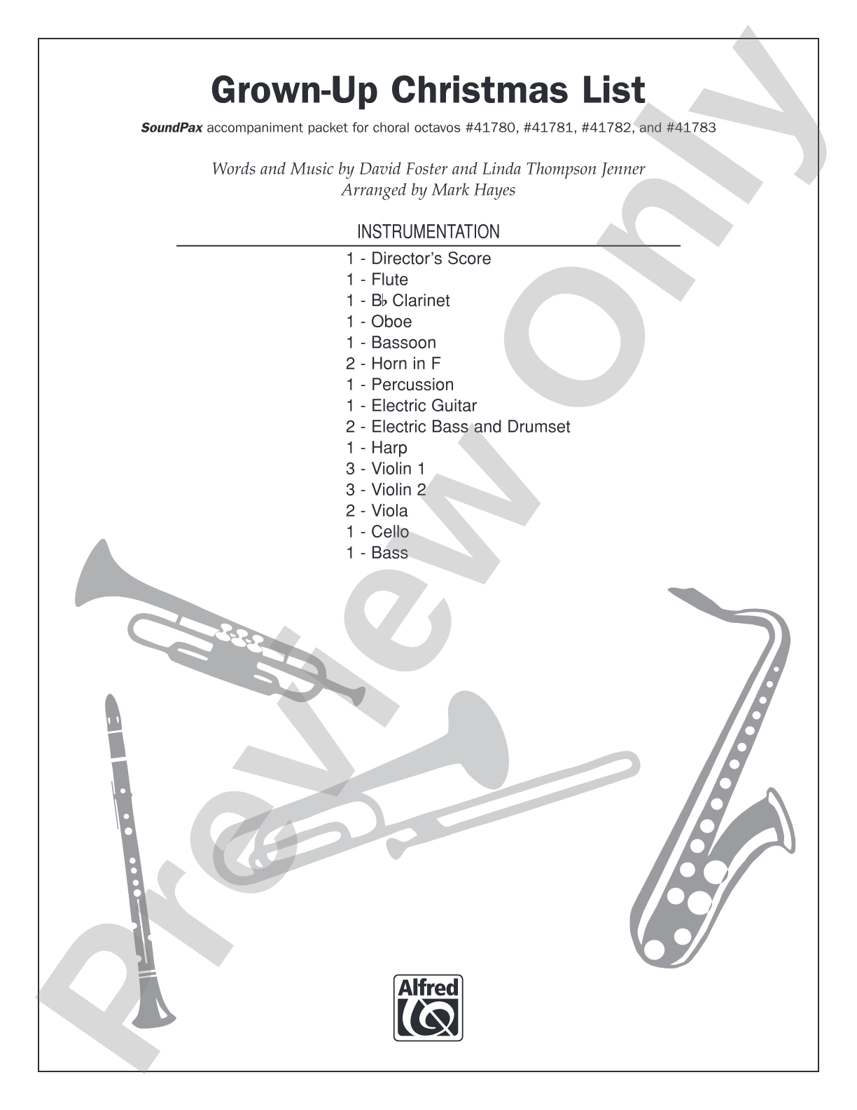 Grown-Up Christmas List: Score: Choral SoundPax