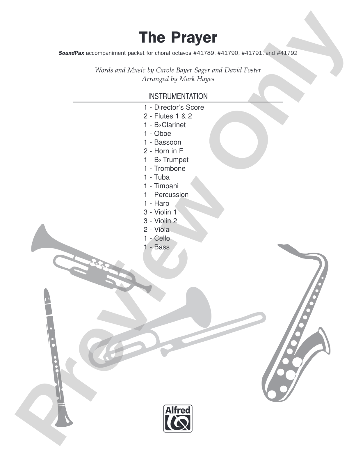 The Prayer: Score: Choral SoundPax