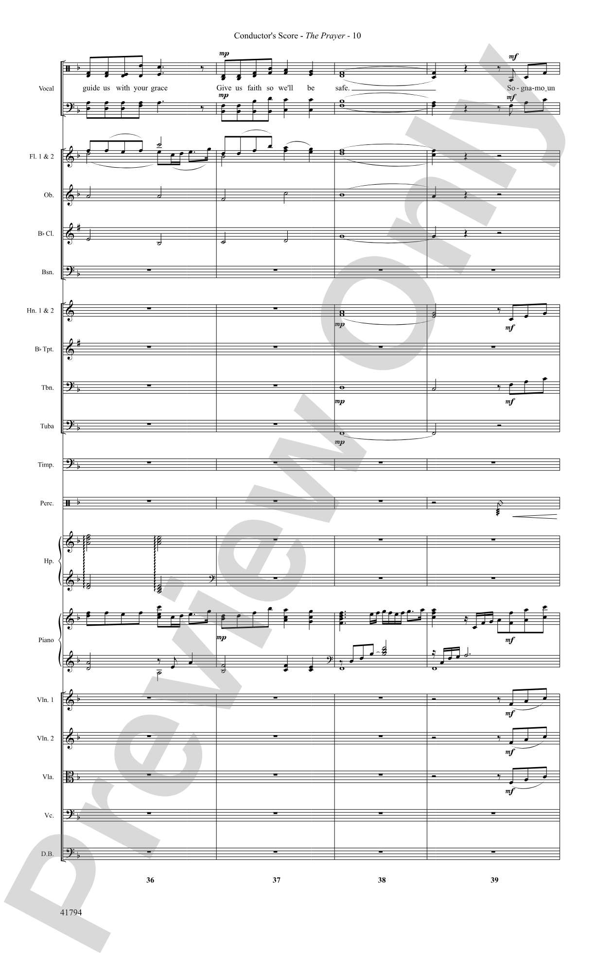 The Prayer: Score: Choral SoundPax