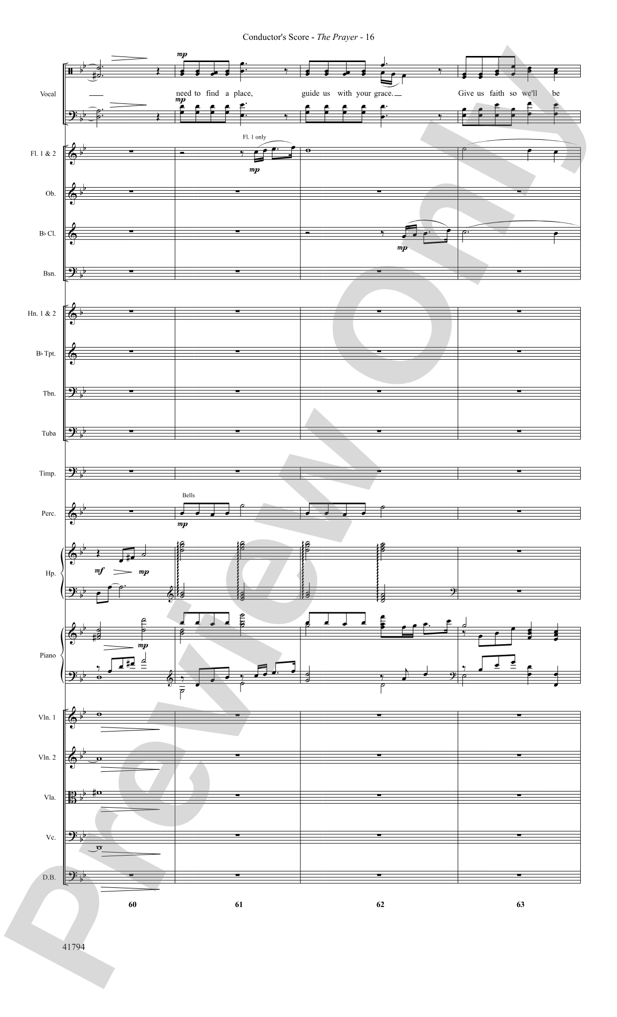 The Prayer: Score: Choral SoundPax