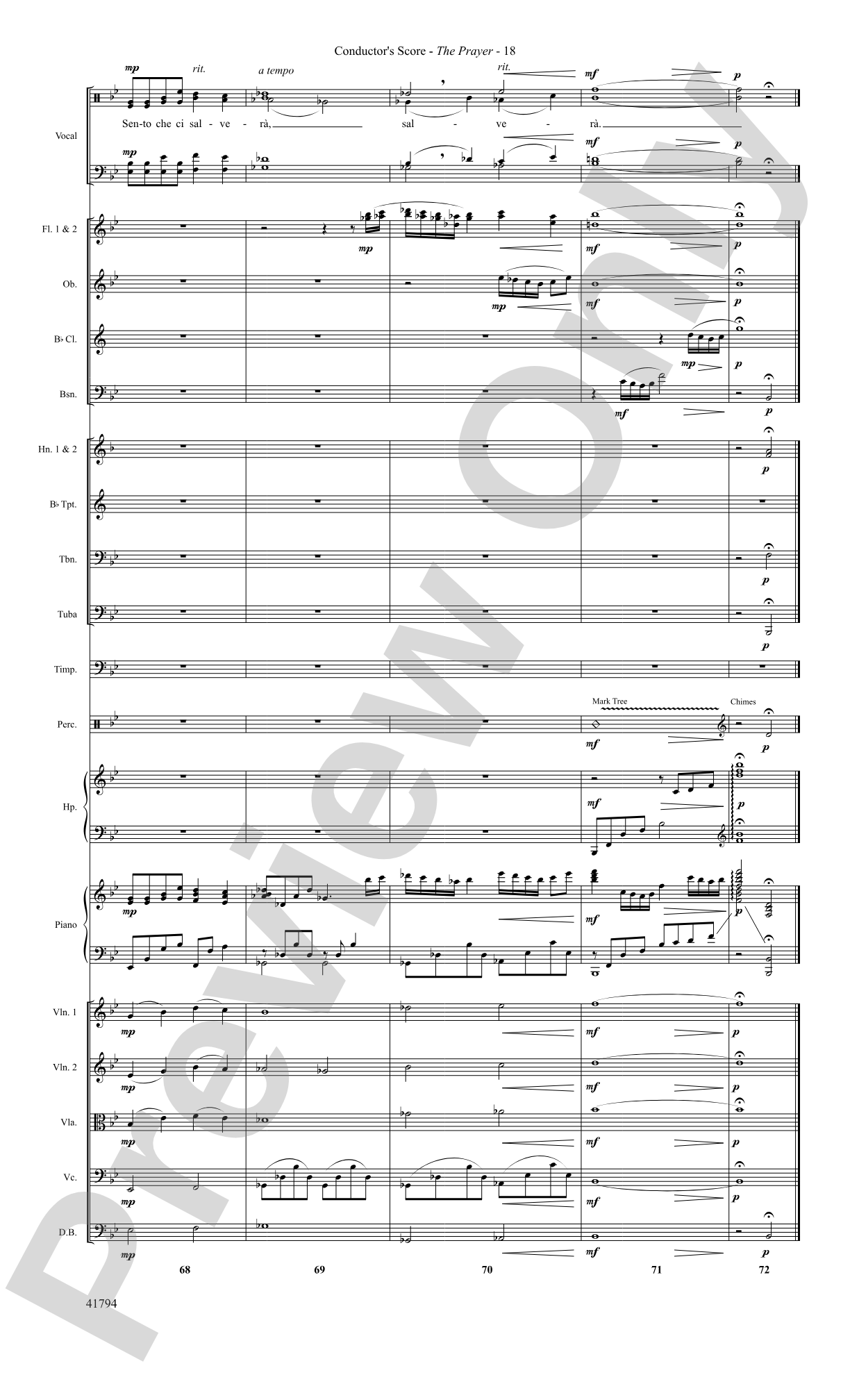 The Prayer: Score: Choral SoundPax