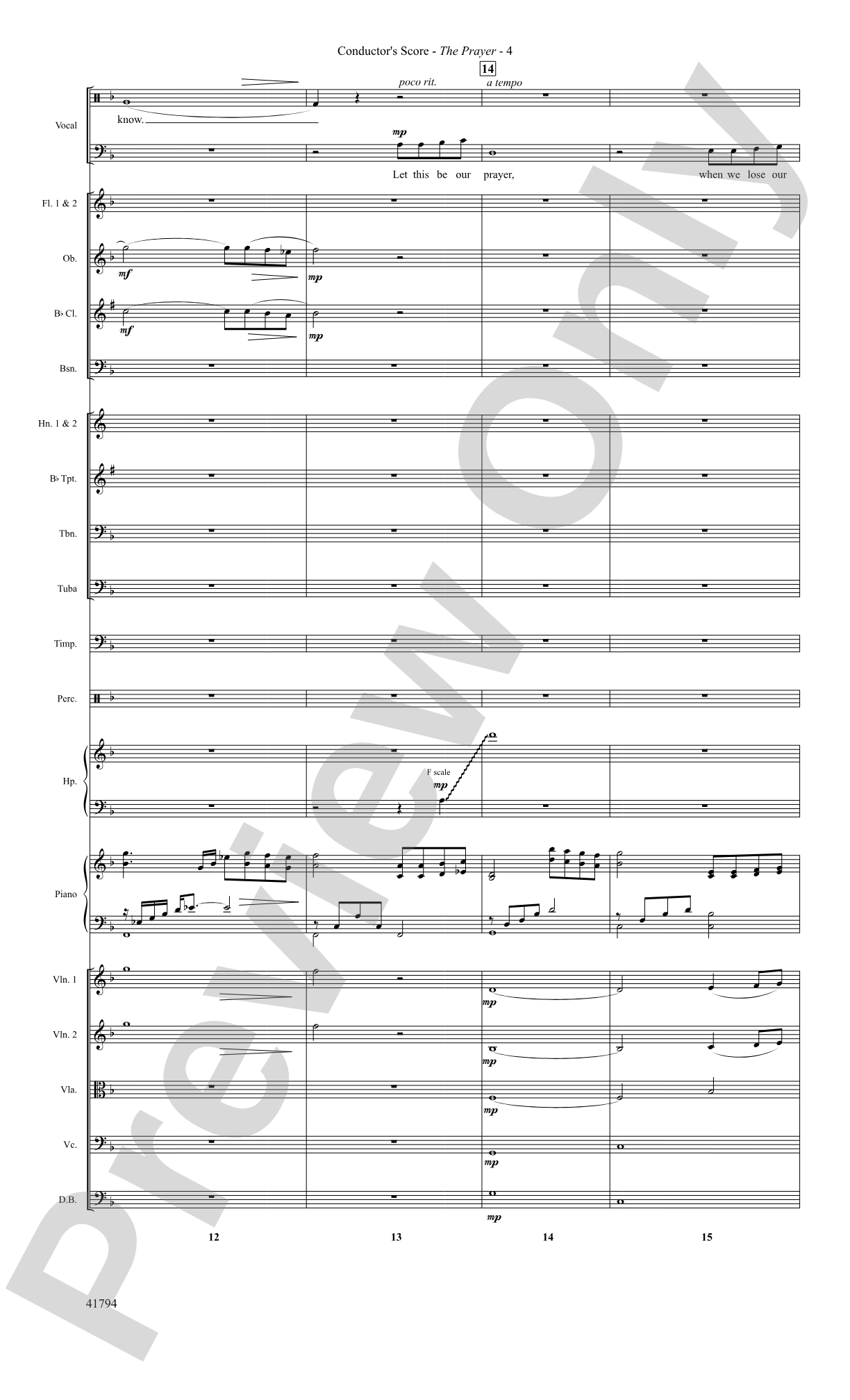 The Prayer: Score: Choral SoundPax